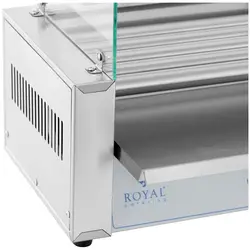 pølsegrill - 5 varmestaver - glasskjerm - Royal Catering - rustfritt stål