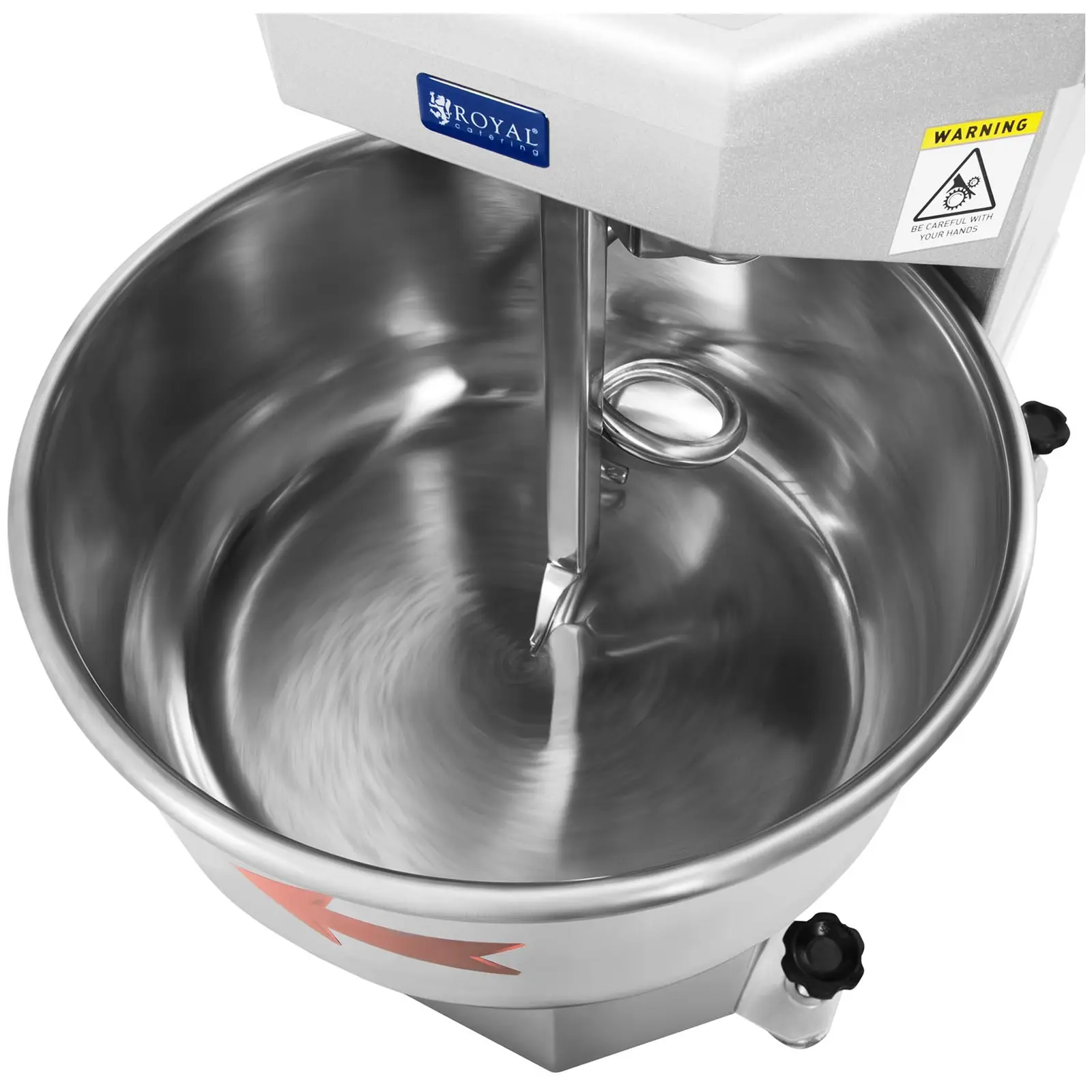 Hnětač těsta - 23 l - Royal Catering - 1300 W (Barva: Stříbrná)