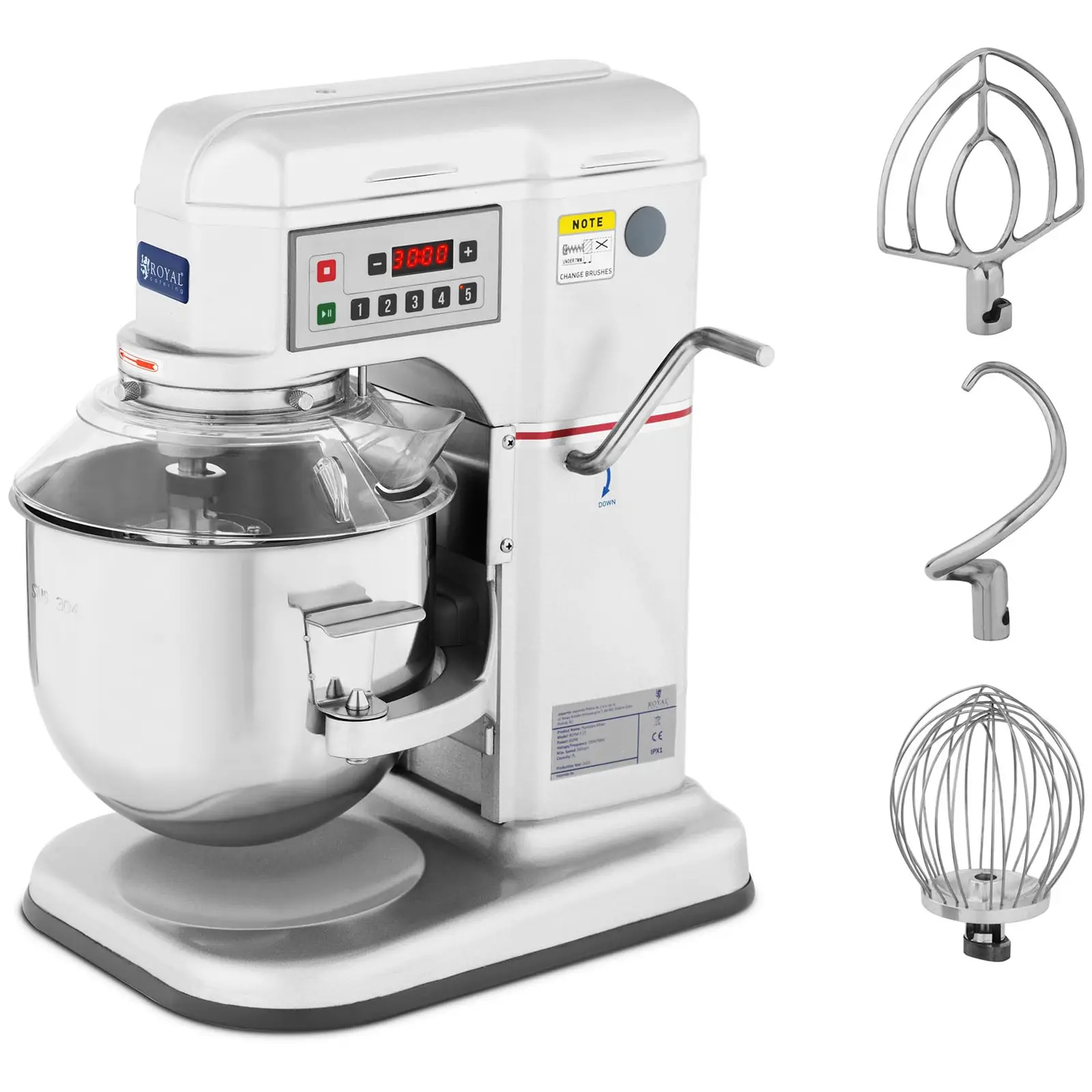 Impastatrice planetaria - 650 W - Royal Catering - 230 - 580 U/min