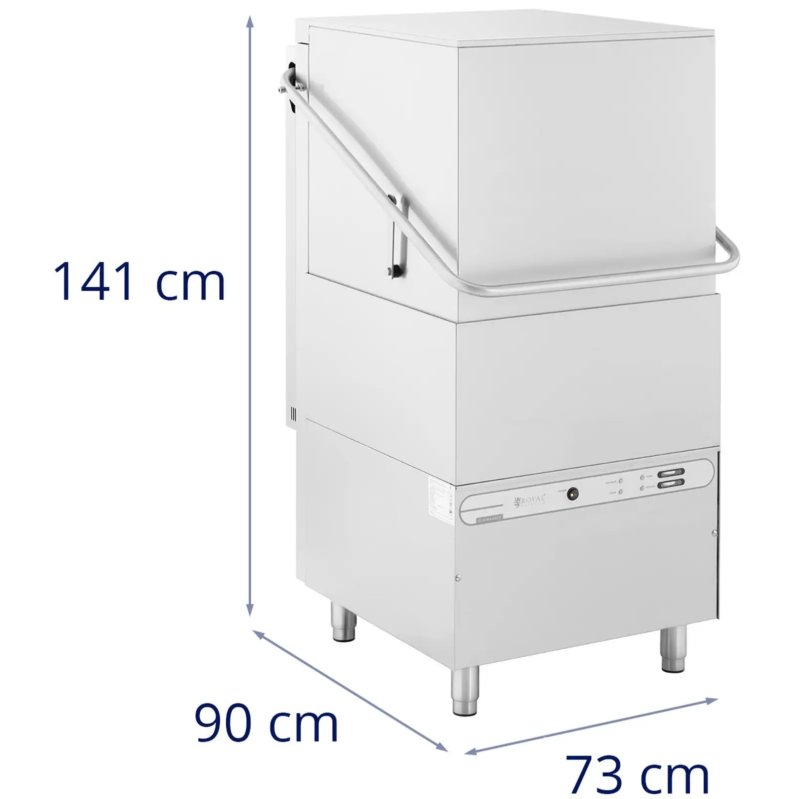 Hætteopvaskemaskine - 8600 W - Royal Catering - maks. 60 opvaskekurve i timen