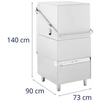 Ipari mosogatógép - 8600 W - Royal Catering - akár 60 mosogatási ciklus/óra