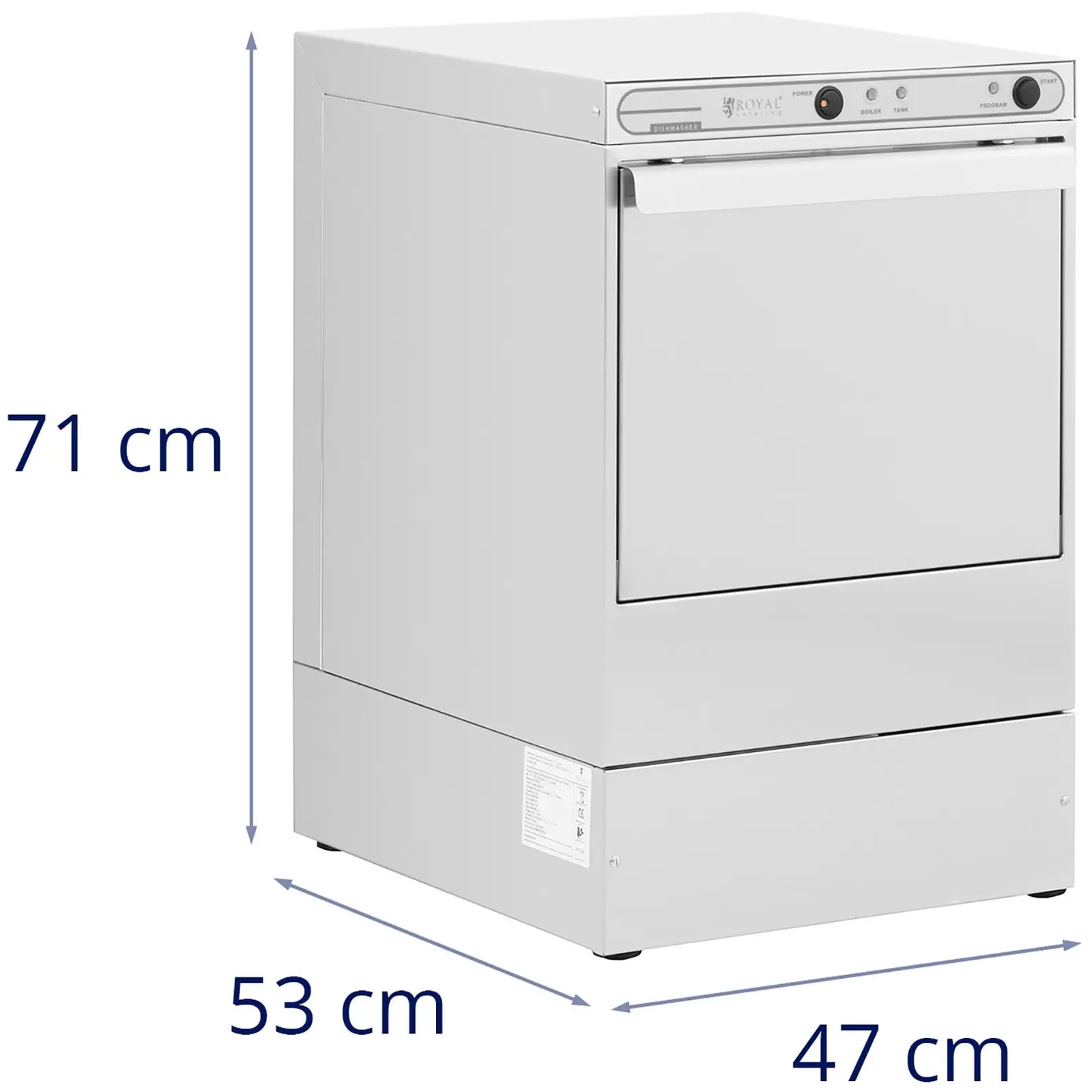 Máquina de lavar louça de vidro - 40 x 40 cm - Royal Catering - lava-louças independente