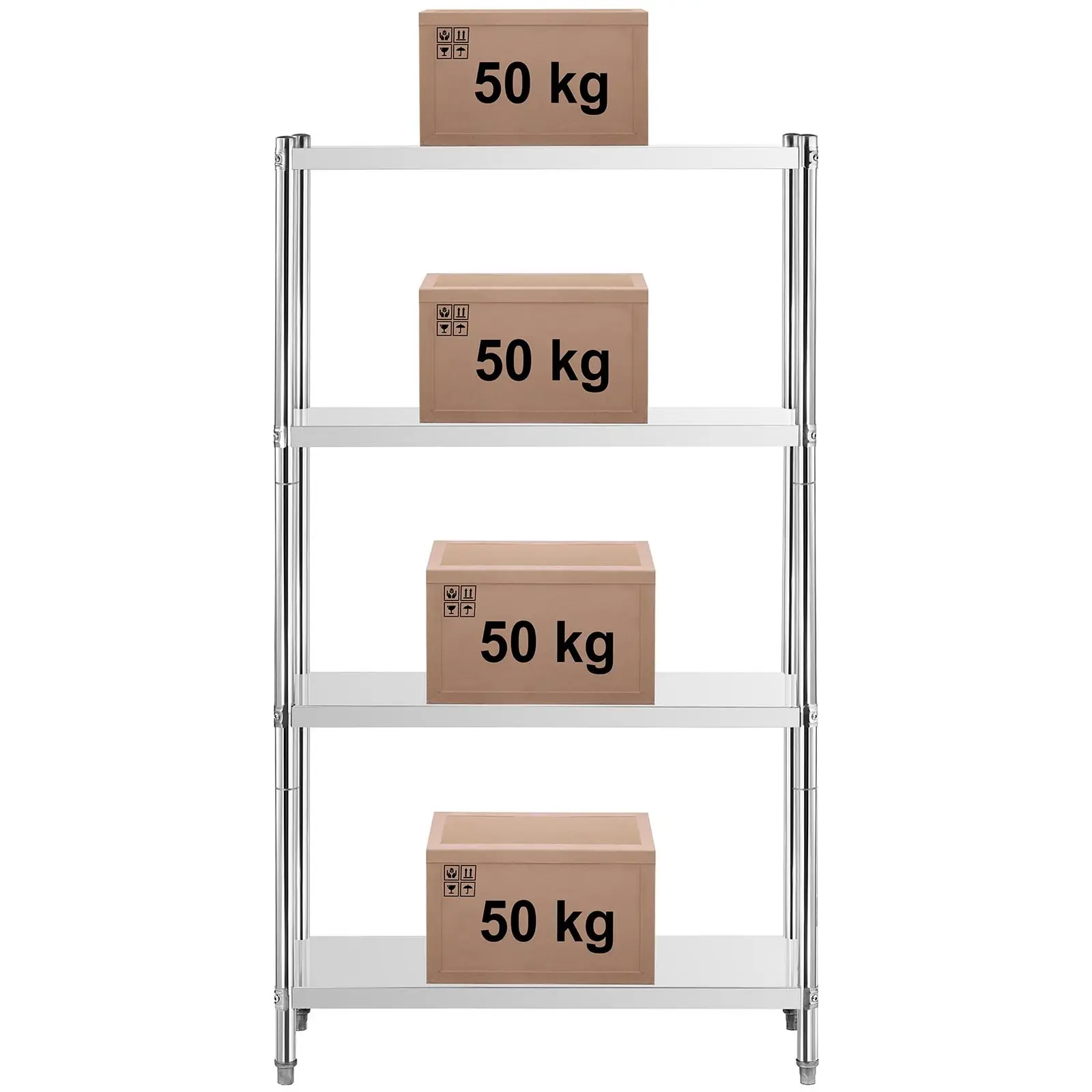 Étagère métallique - 90 x 60 x 180 cm - Royal Catering - 200 kg - Acier inoxydable (Dimensions [cm]: 90x60x180)