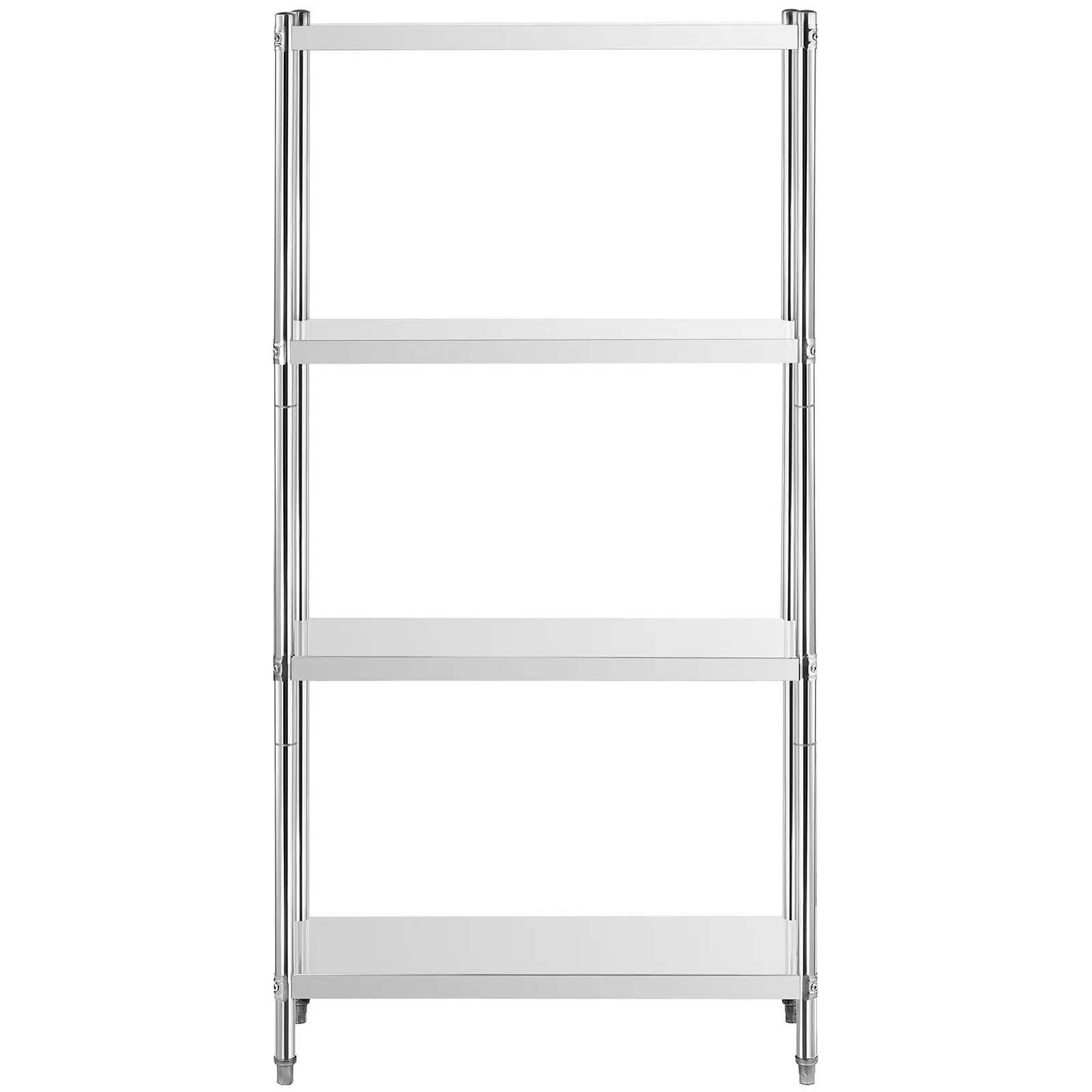 Regál z ušlechtilé oceli - 90 x 40 x 180 cm - Royal Catering - 200 kg (Barva: Šedá)