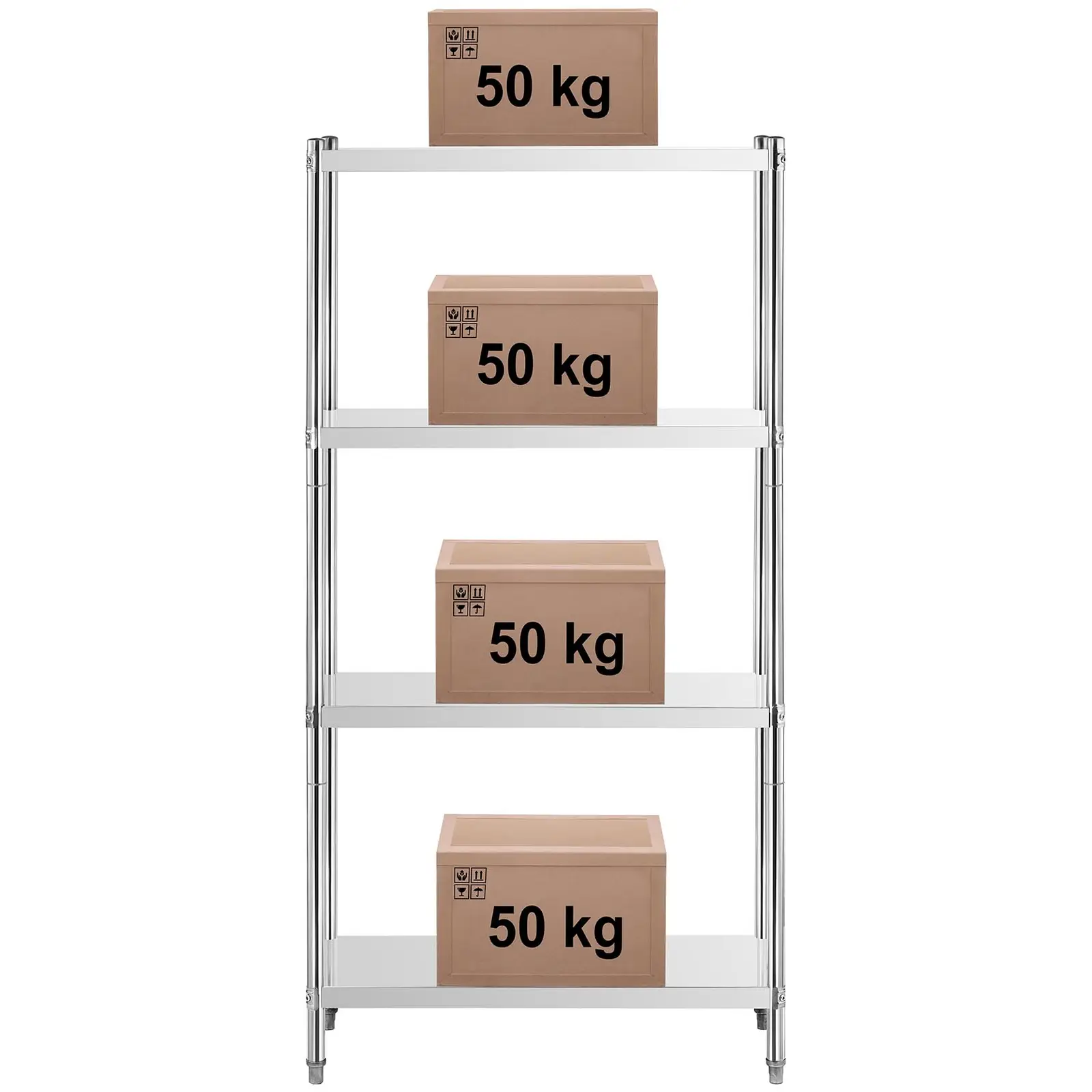Regál z ušlechtilé oceli - 90 x 40 x 180 cm - Royal Catering - 200 kg (Rozměry [cm]: 90x40x180)