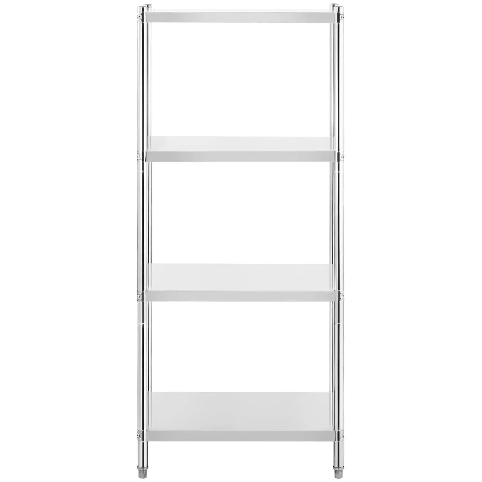Regál z ušlechtilé oceli - 80 x 60 x 180 cm - Royal Catering - 200 kg (Barva: Šedá)