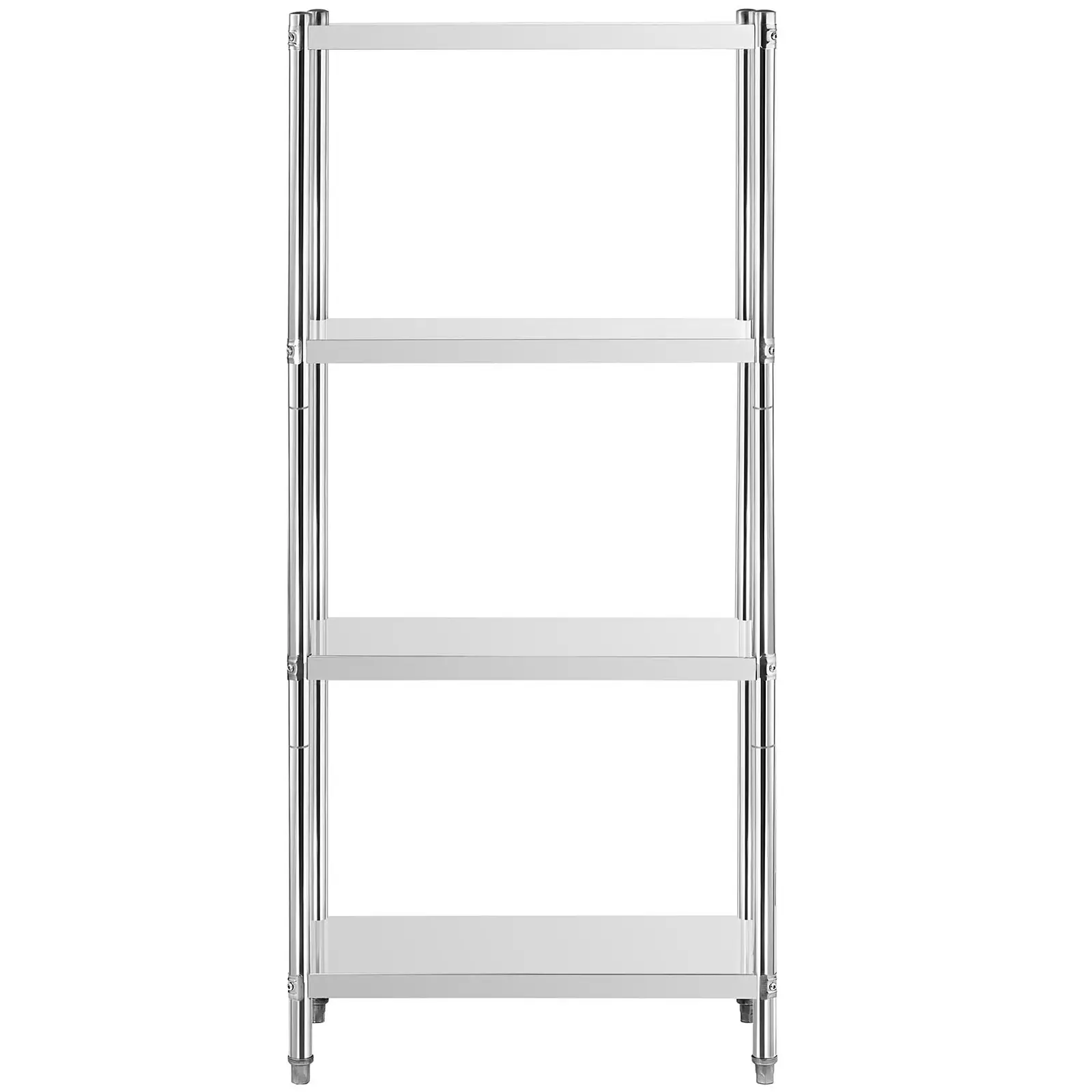 Regál z ušlechtilé oceli - 80 x 40 x 180 cm - Royal Catering - 200 kg (Barva: Šedá)
