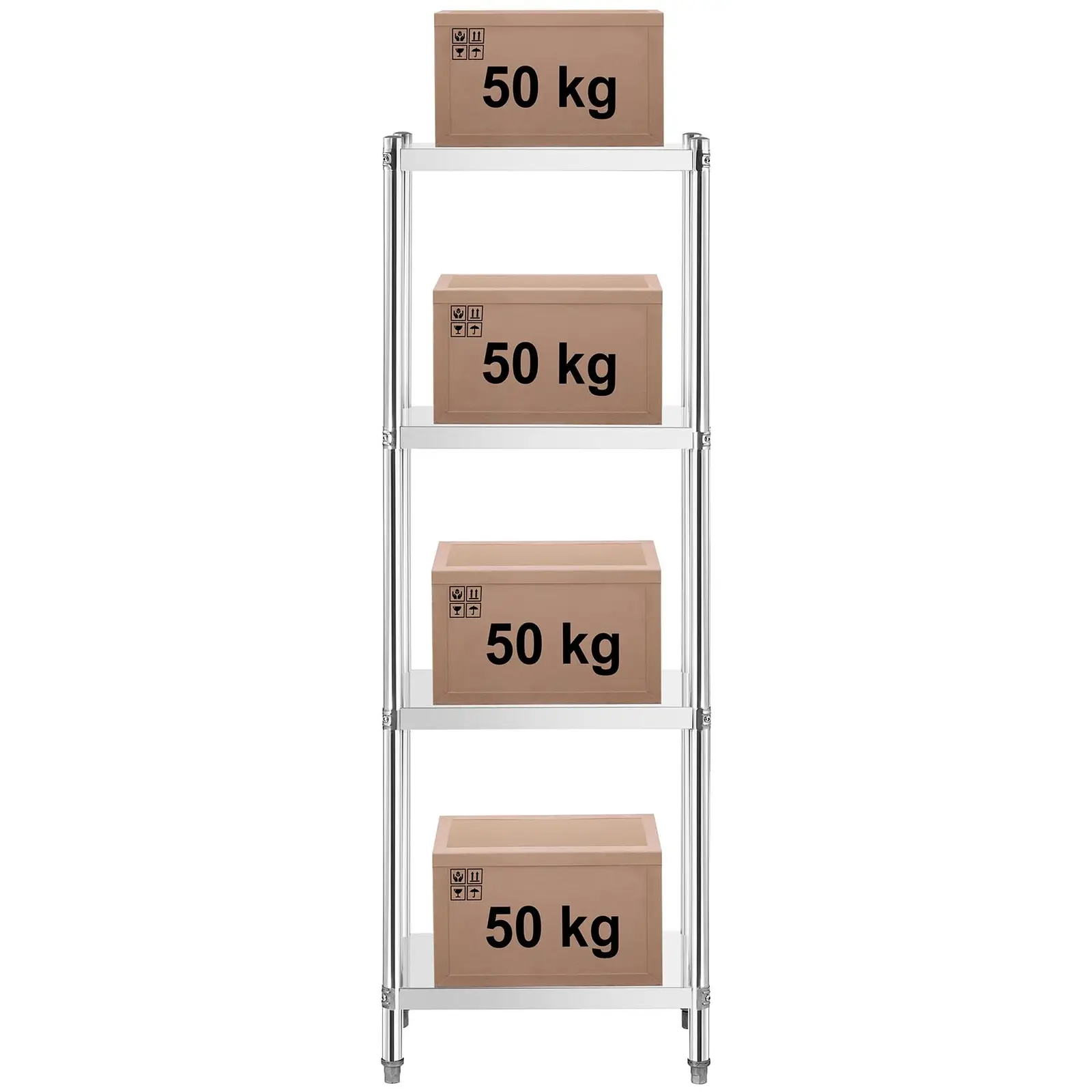 Étagère inox - 60 x 40 x 180 cm - Royal Catering - 200 kg (Dimensions [cm]: 60x40x180)