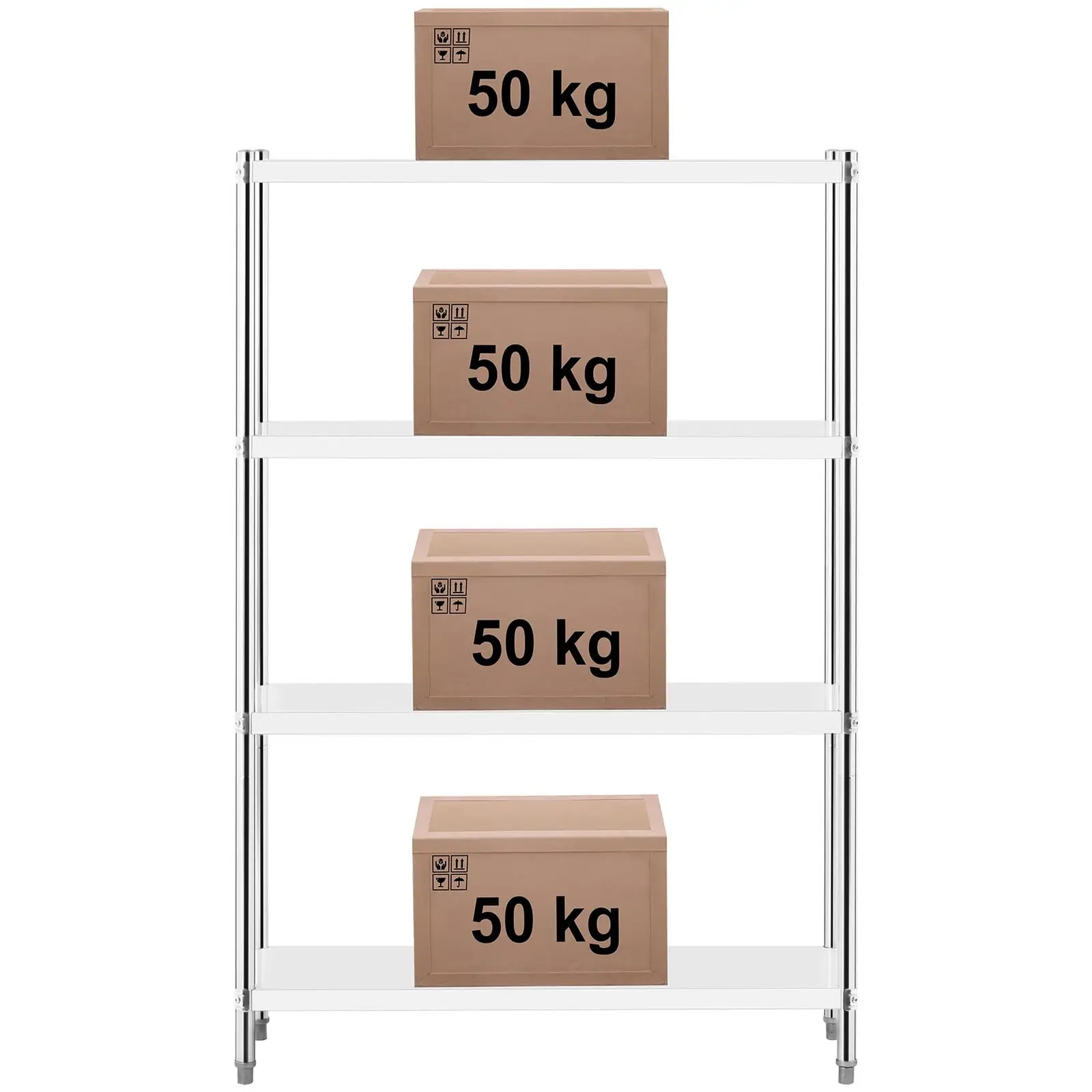 Regál z ušlechtilé oceli - 120 x 40 x 180 cm - Royal Catering - 200 kg (Rozměry [cm]: 120 x 40 x 180)