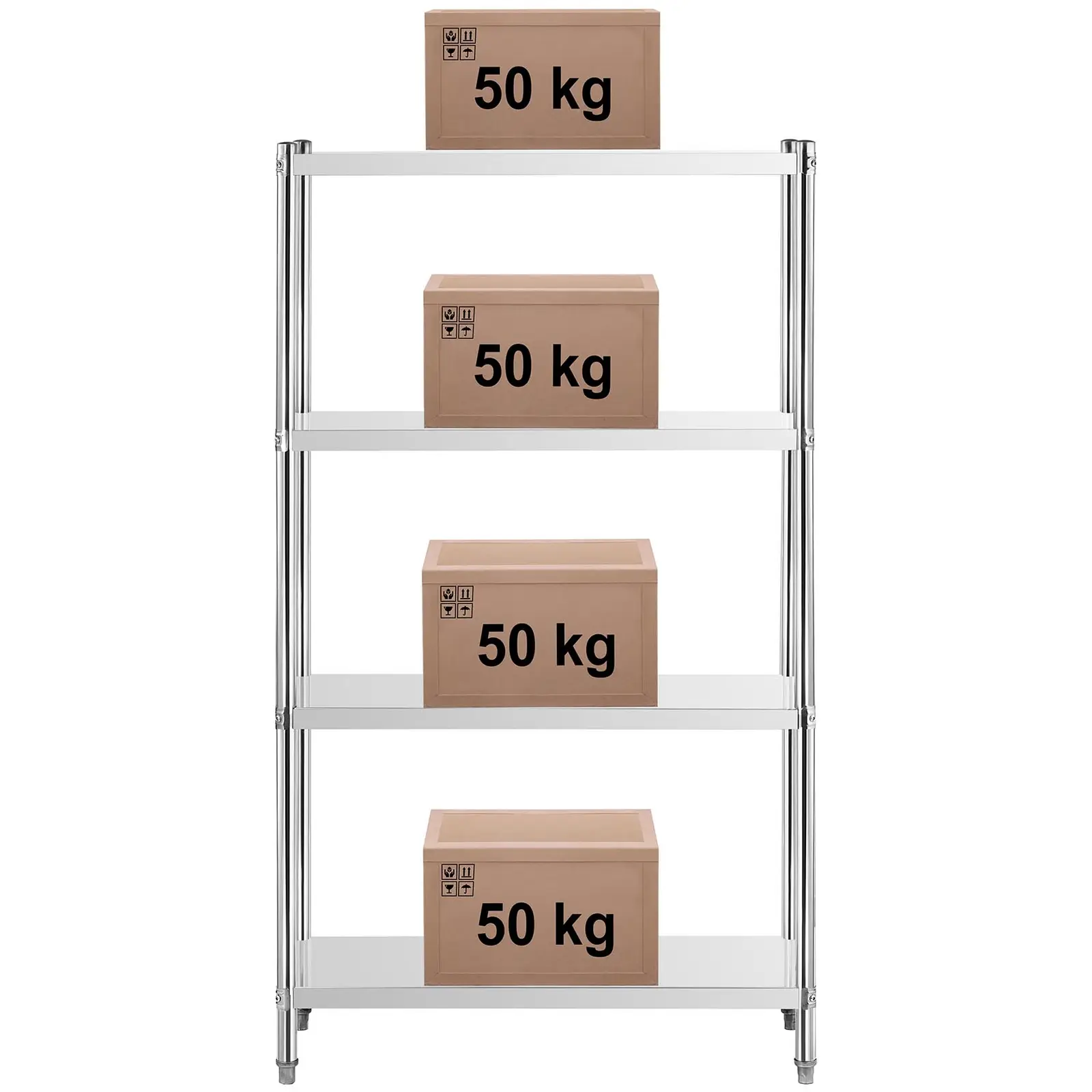 Étagère inox - 100 x 40 x 180 cm - Royal Catering - 200 kg (Dimensions [cm]: 100x40x180)