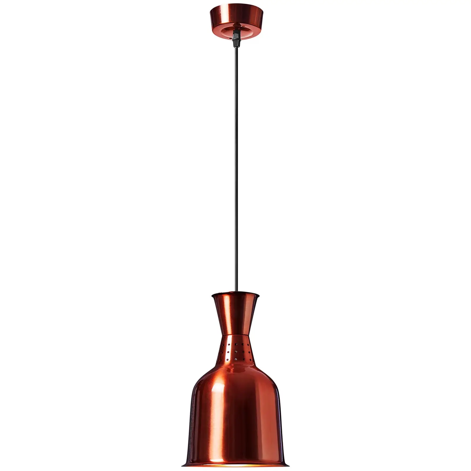 Lámpara calentadora de alimentos - óptica: latón - 19 x 19 x 29 cm - Royal Catering - acero