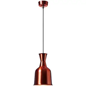 Ohřívací lampa - mosazný vzhled - 19 x 19 x 29 cm - Royal Catering - Ocel