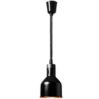 Lámpara calentadora de alimentos - negra mate - 17 x 17 x 28.5 cm - Royal Catering - acero - regulable en altura