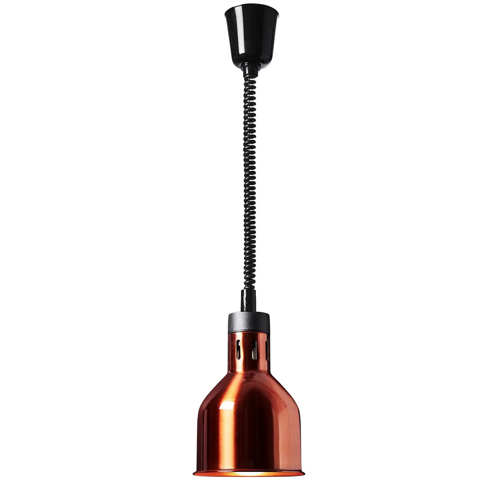 Lâmpada aquecedora de alimentos - aspeto bronze - 17,5 x 17,5 x 25 cm - Royal Catering - Aço - ajustável em altura