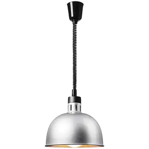 Melegentartó lámpa - ezüst - 28.5 x 28.5 x 29 cm - Royal Catering - acél - állítható magasságú