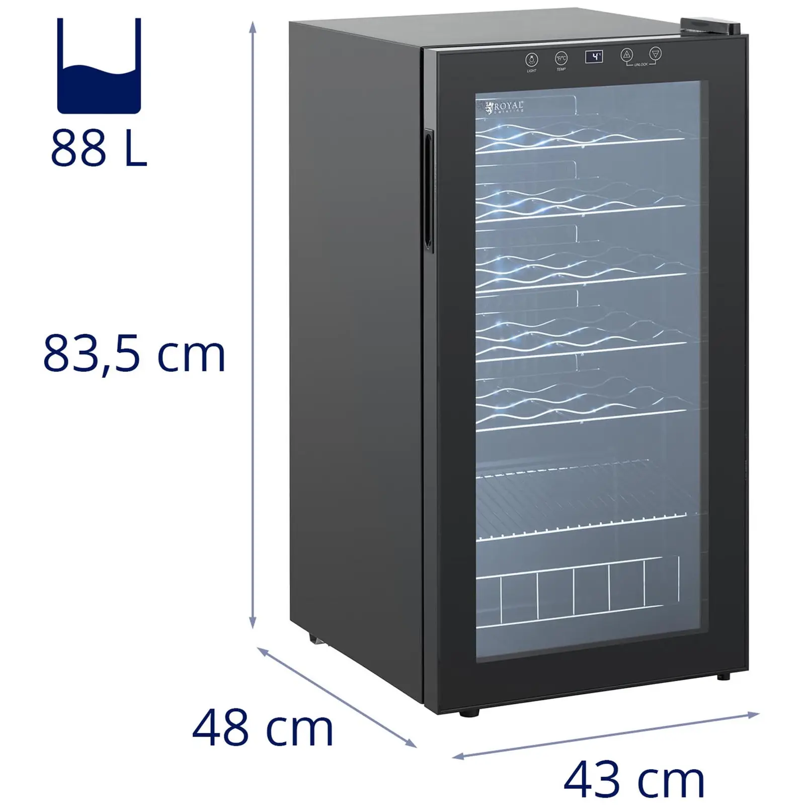 Wine Cooler - 88 l - Royal Catering - powder-coated steel