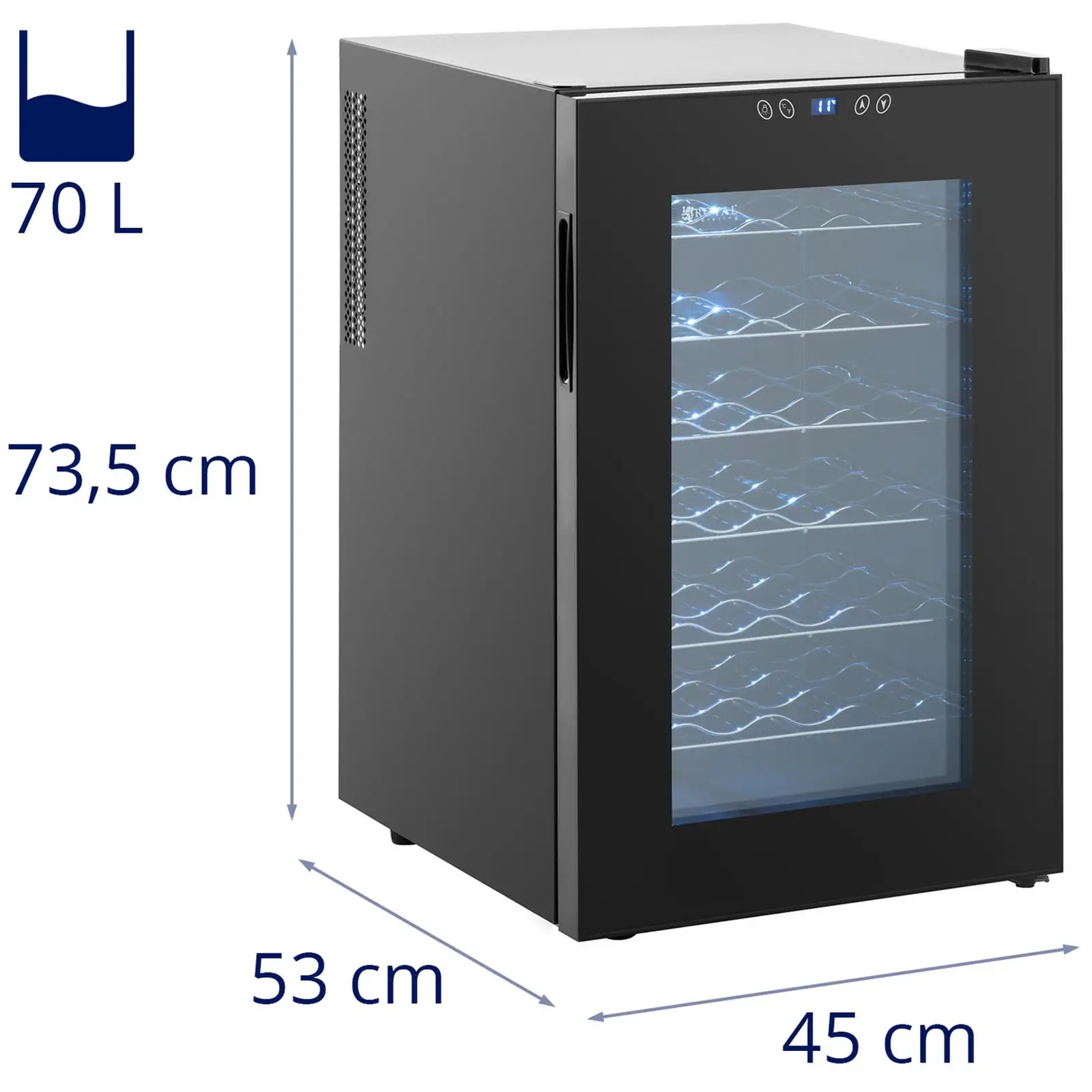 B-zboží Vinotéka - 70 l - Royal Catering - ocel s práškovou úpravou (Barva: Černá)