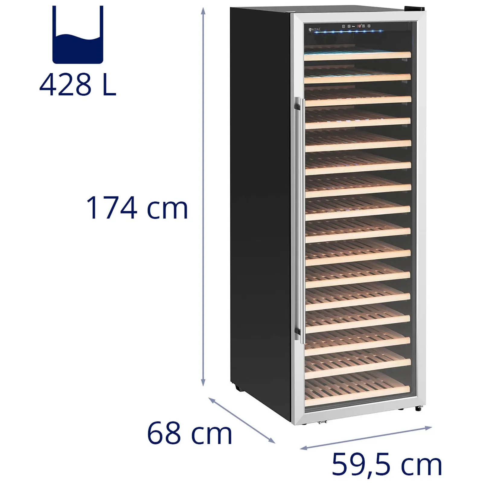 B-zboží Vinotéka - 428 l - Royal Catering - práškově lakovaná ocel (Výkon [W]: 120)