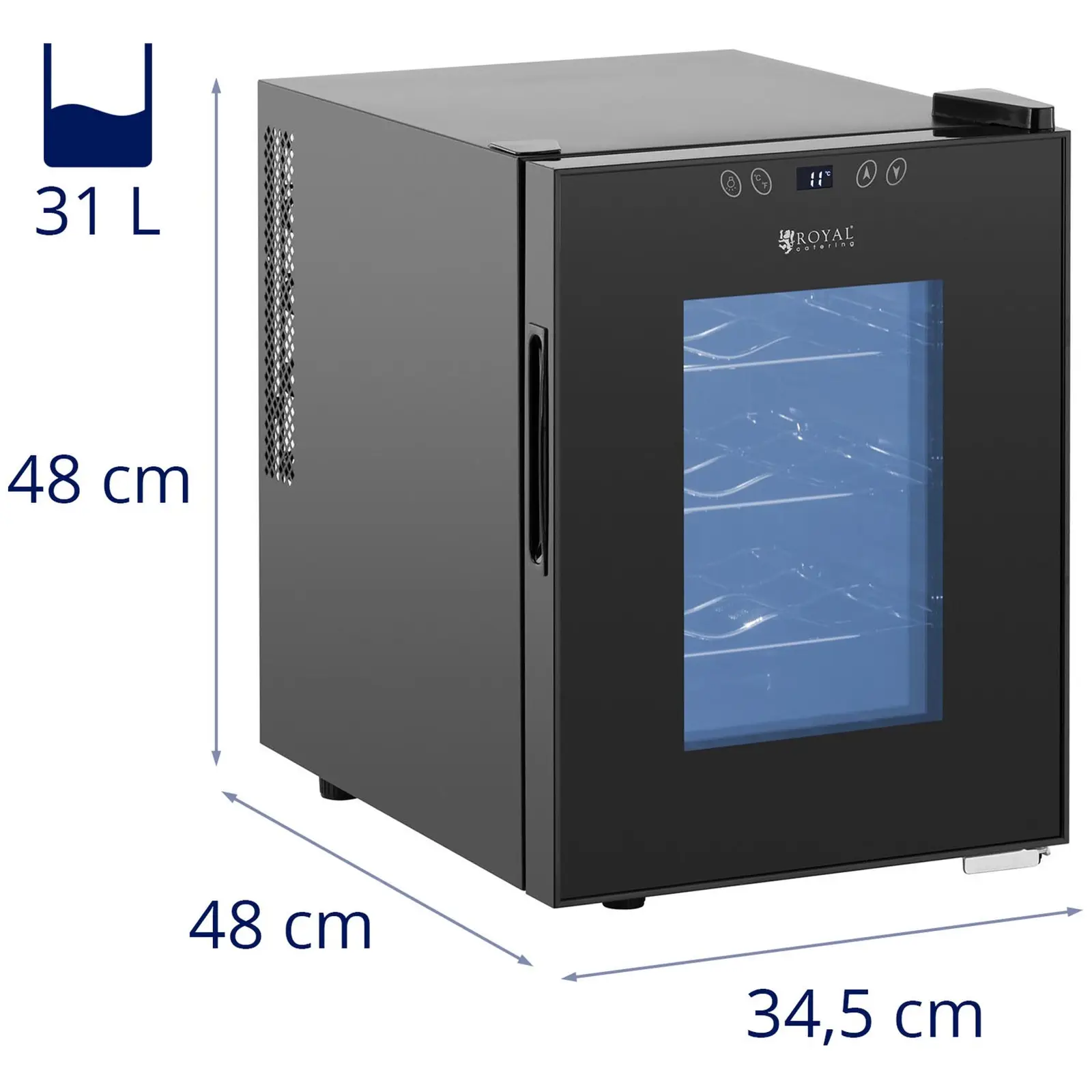 Seconda Mano Vetrina frigo per bibite - 31 l - Royal Catering - acciaio