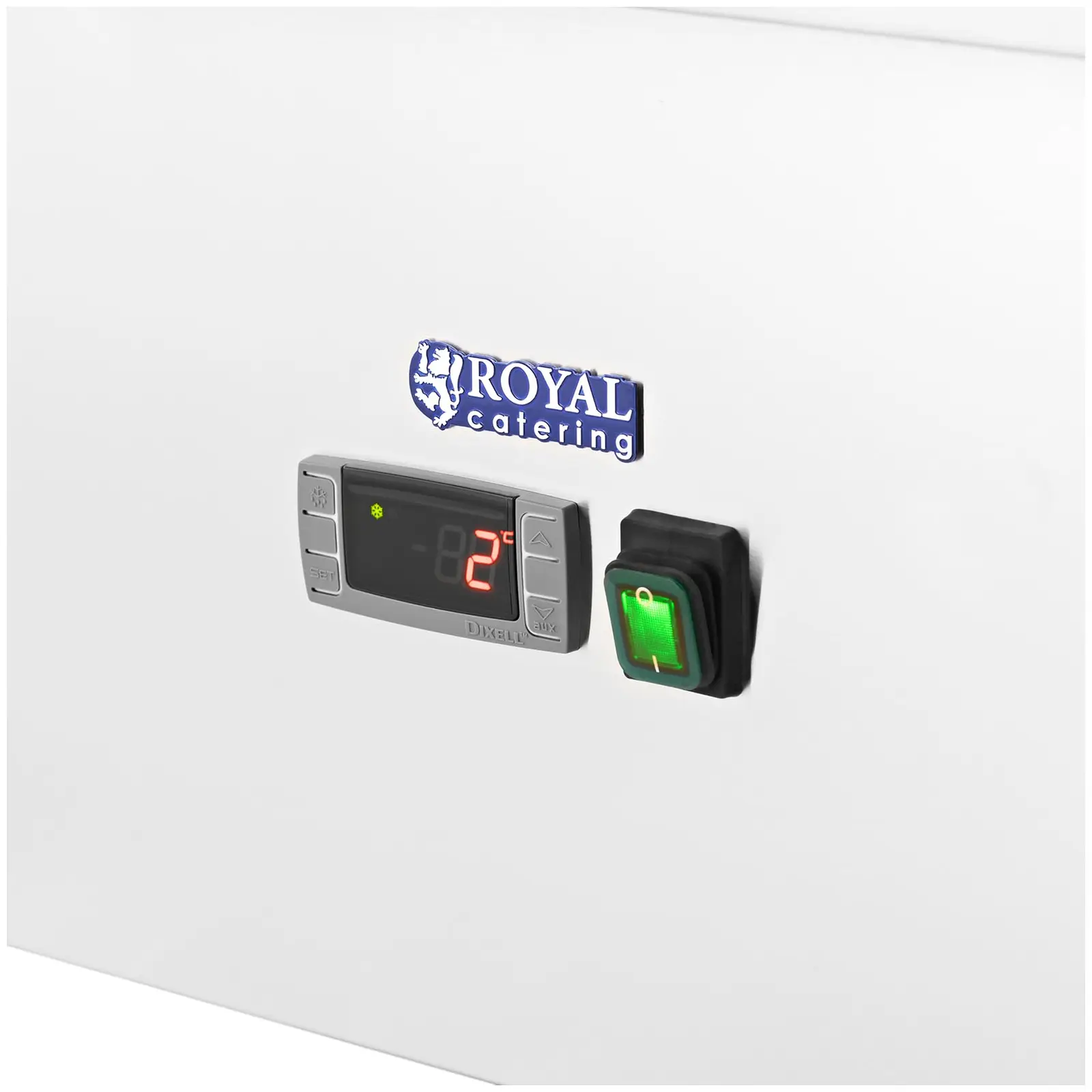 Saladeta - se skleněnou nástavbou - Royal Catering - 240 l - pro 7 GN nádob - 90 x 70 cm (Termostat: Ano)