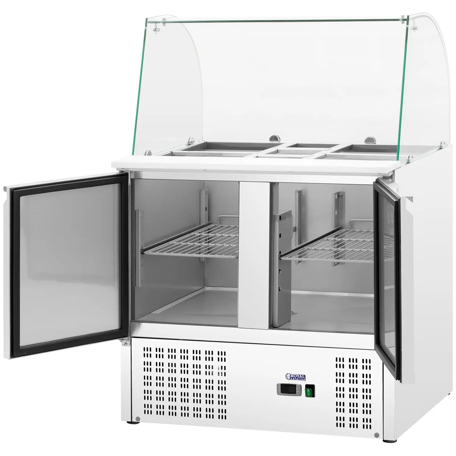 Bajomostrador refrigerado - con cubierta de vidrio - Royal Catering - 240 L - para 7 contenedores GN - 91 x 70 cm