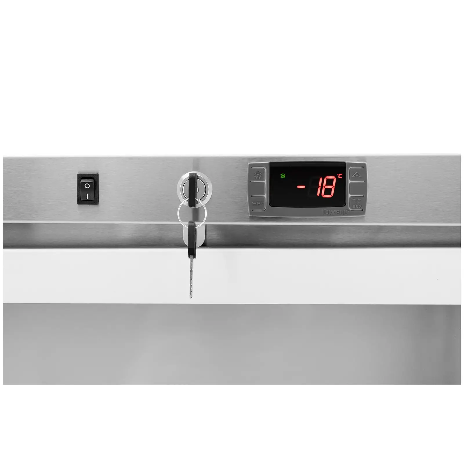 B-Ware Gefrierschrank - 580 L - Royal Catering - Glastür - Silbern - Kältemittel R290