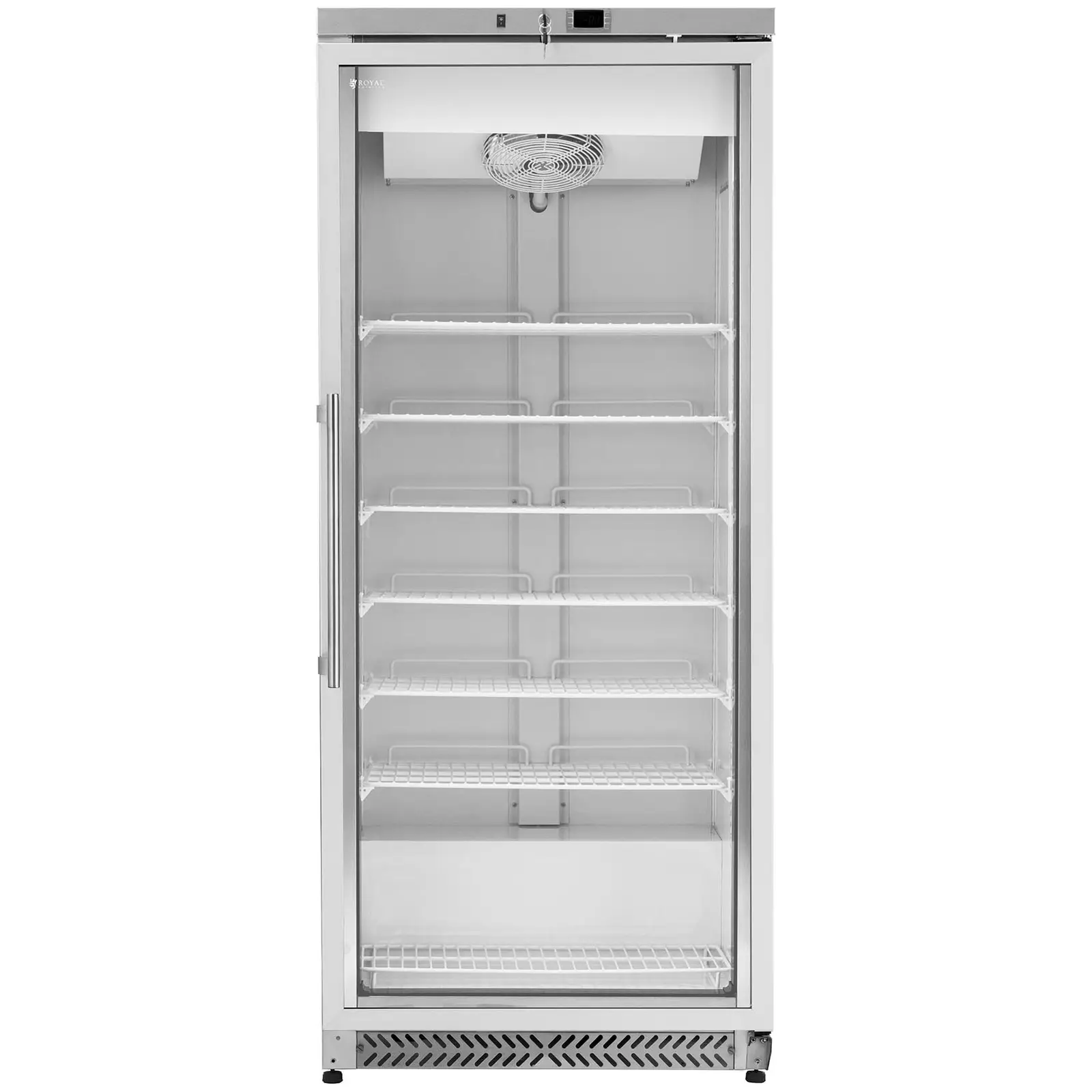 Congélateur armoire - 580 l - Royal Catering - Porte en verre - Argent - Réfrigérant R290