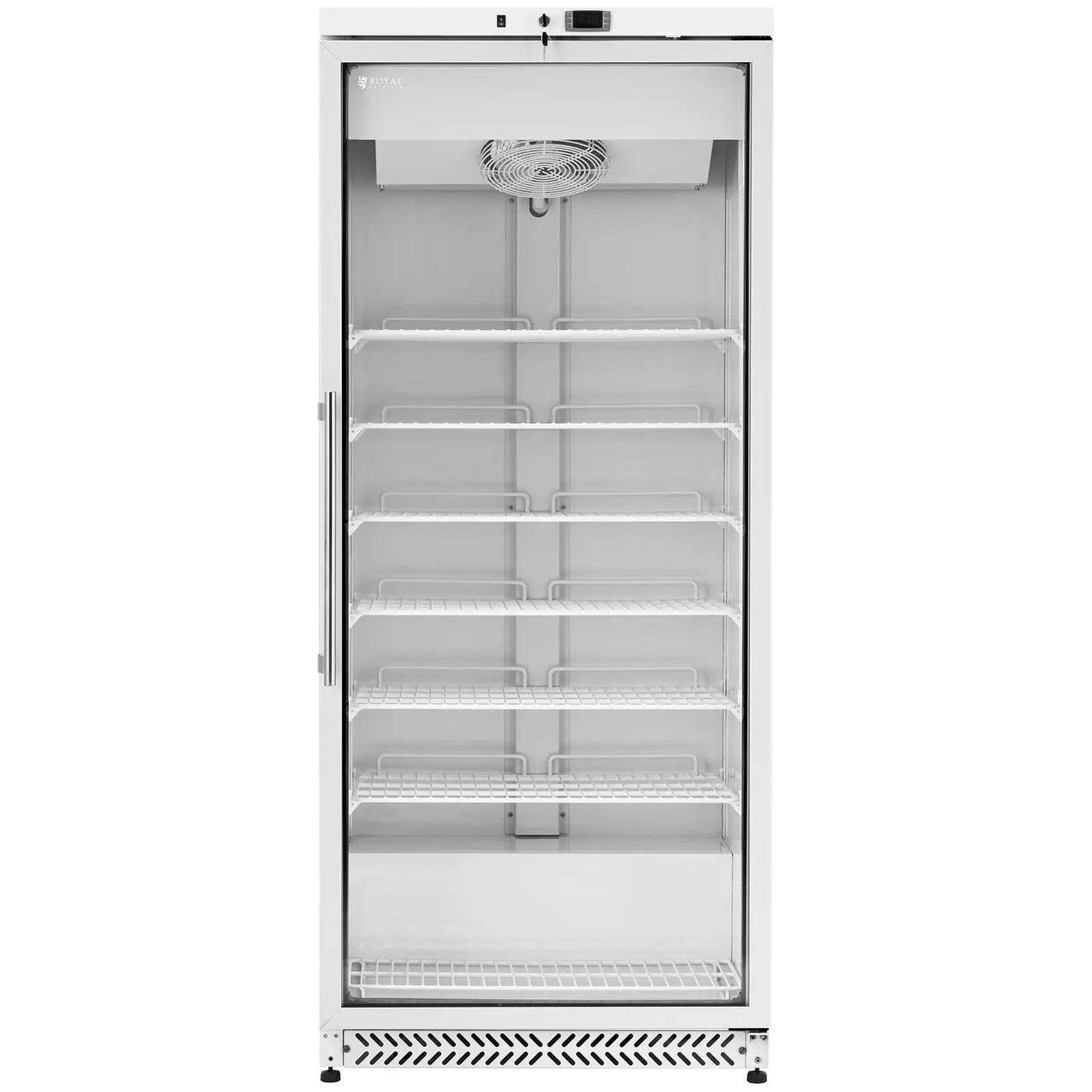 Congelador - 580 L - Royal Catering - puerta de vidrio - negro - refrigerante R290