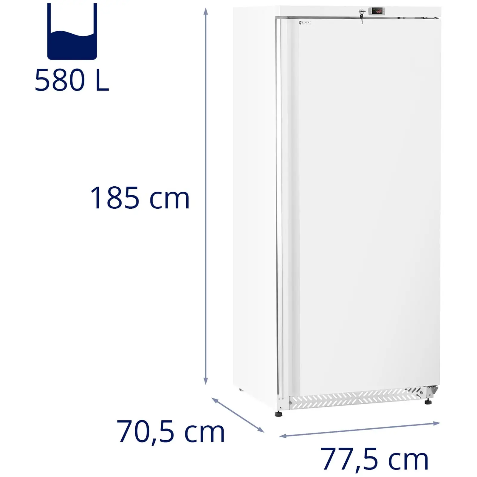 Congelador vertical - 590 L - Royal Catering - Blanco - refrigerante R290