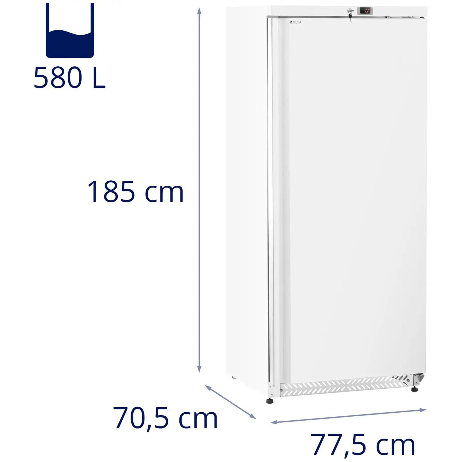 Fagyasztószekrény - 590 L - Royal Catering - Fehér - hűtőközeg R290