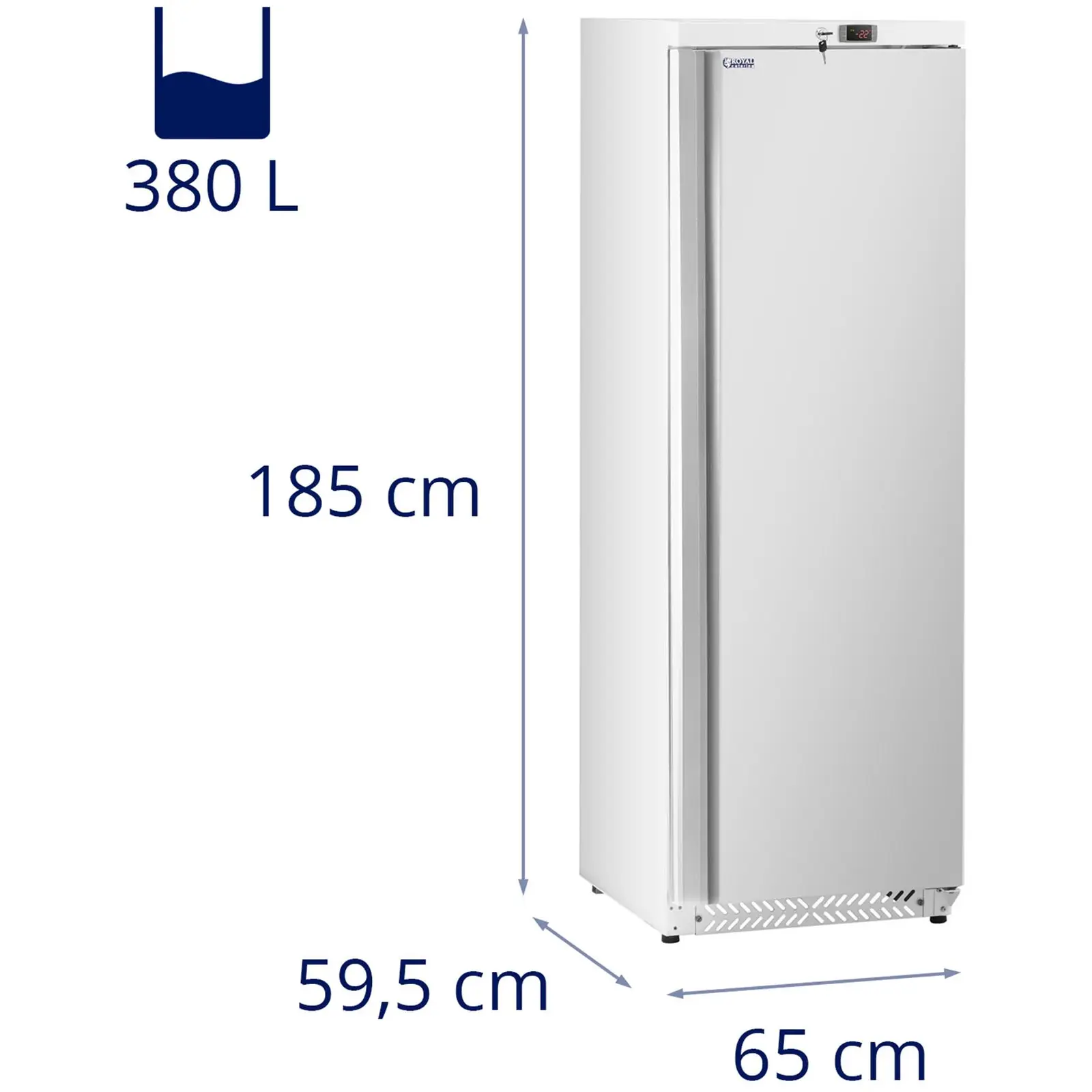 Freezer - 380 L - Royal Catering - Silver - refrigerant R290