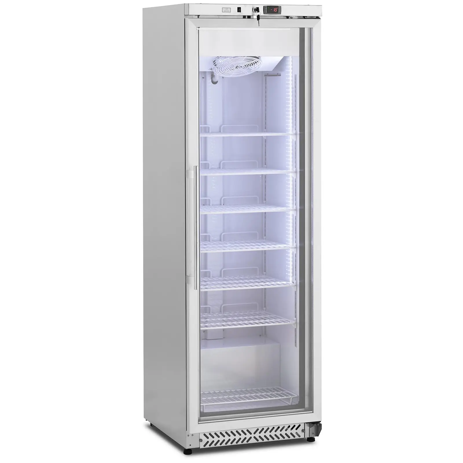 Factory second Freezer - 380 L - Royal Catering - glass door - Silver - refrigerant R290