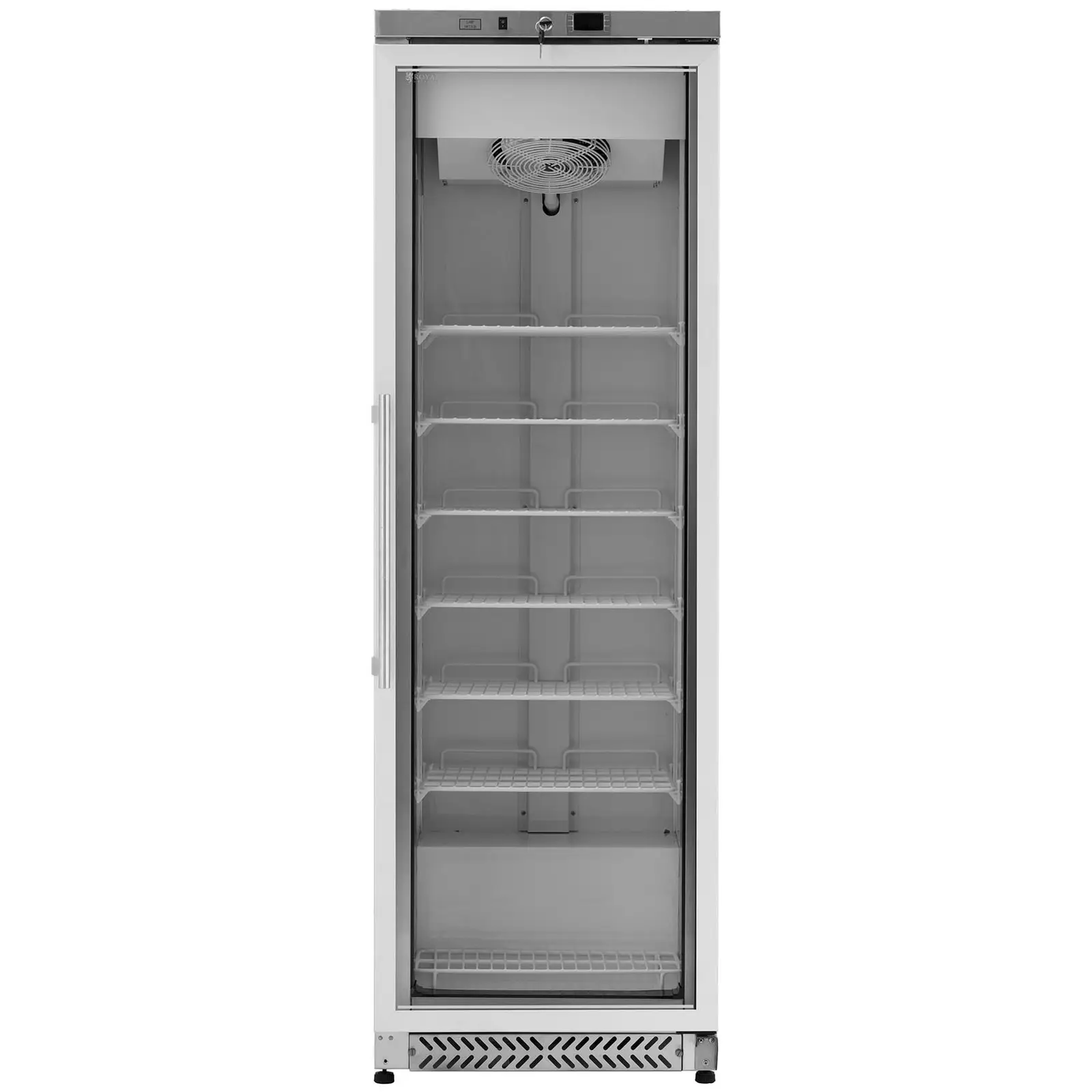 B-Ware Gefrierschrank - 380 L - Royal Catering - Glastür - Silbern - Kältemittel R290