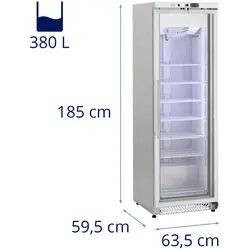 Congelador - 380 L - Royal Catering - puerta de vidrio - plateado - refrigerante R290