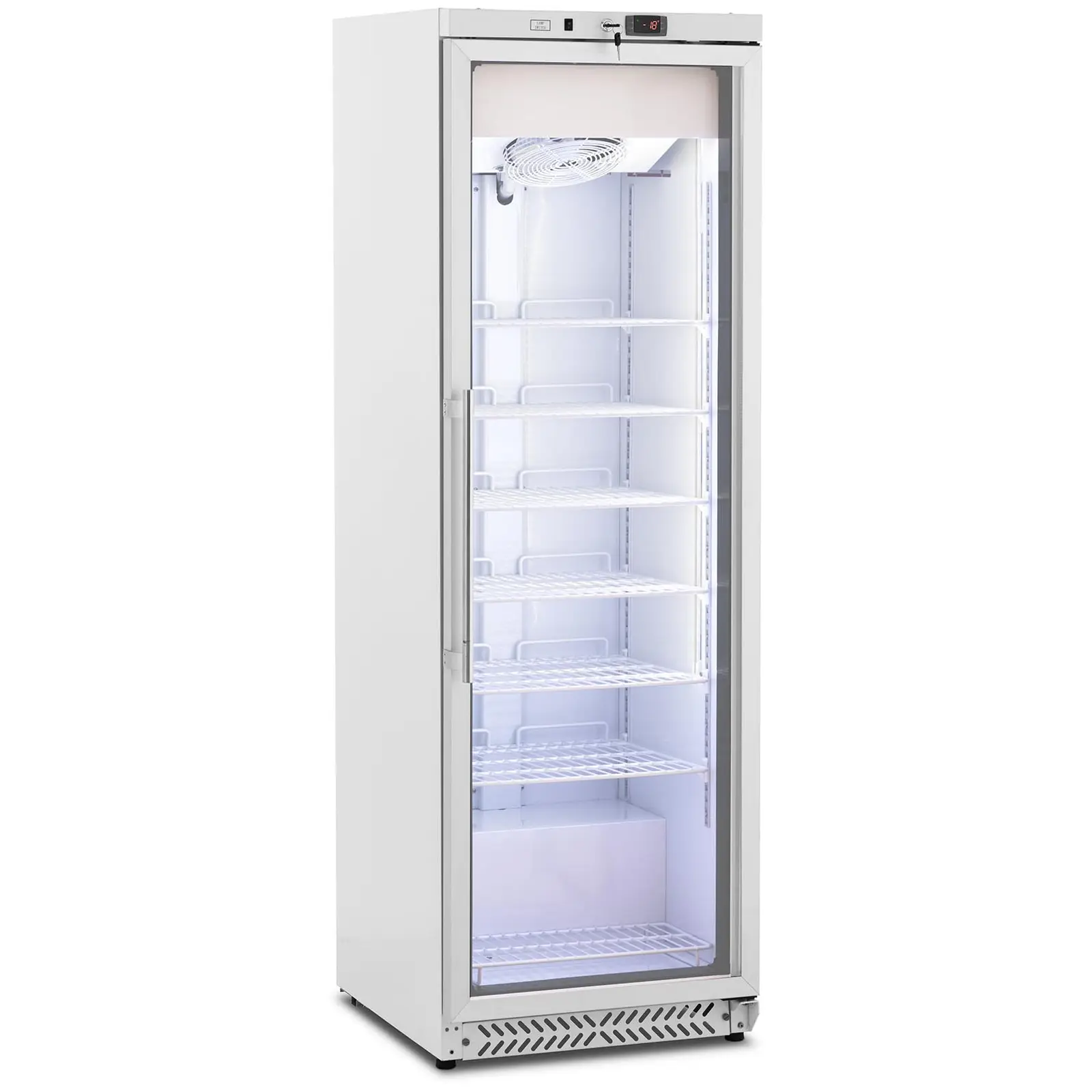 Occasion Congélateur armoire - 380 l - Royal Catering - Porte en verre - Blanc - Réfrigérant R290