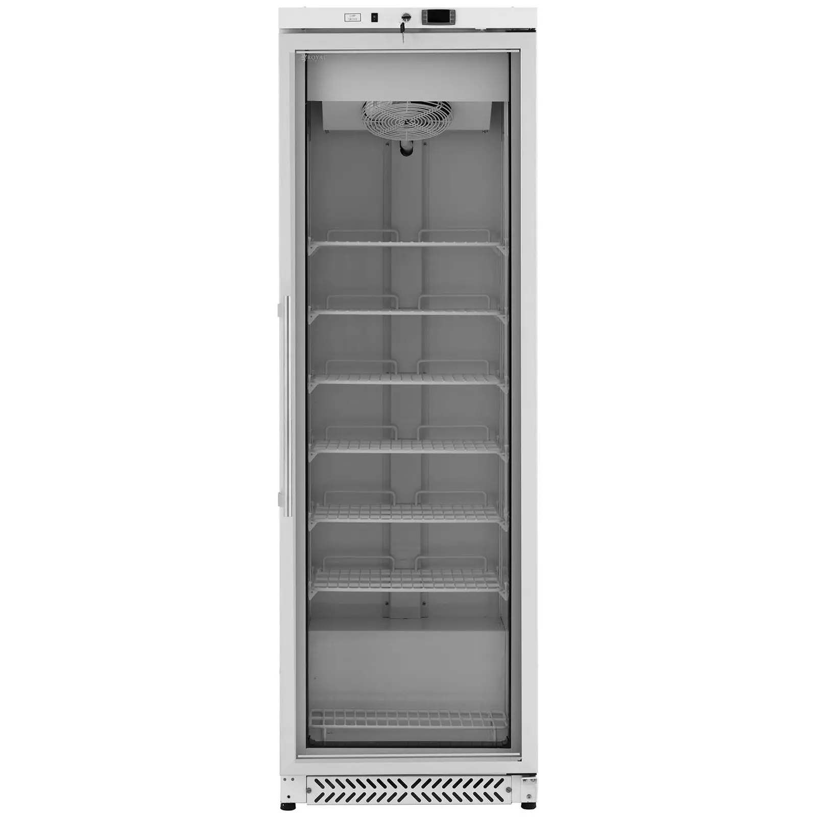 Gefrierschrank - 380 L - Royal Catering - Glastür - Weiß - Kältemittel R290