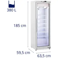 Šaldiklis - 380 l - „Royal Catering“ - stiklinės durys - baltas - šaldymo agentas R290