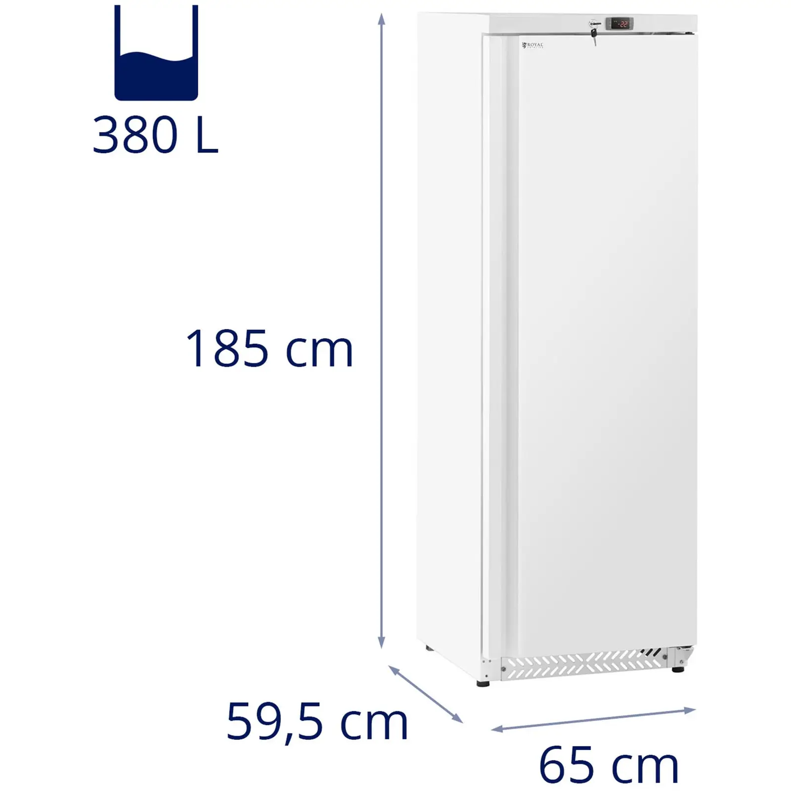 Skříňový mrazák - 380 l - Royal Catering - bílý - chladivo R290