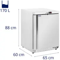 Congélateur armoire - 170 l - Royal Catering - Argent - Réfrigérant R600A