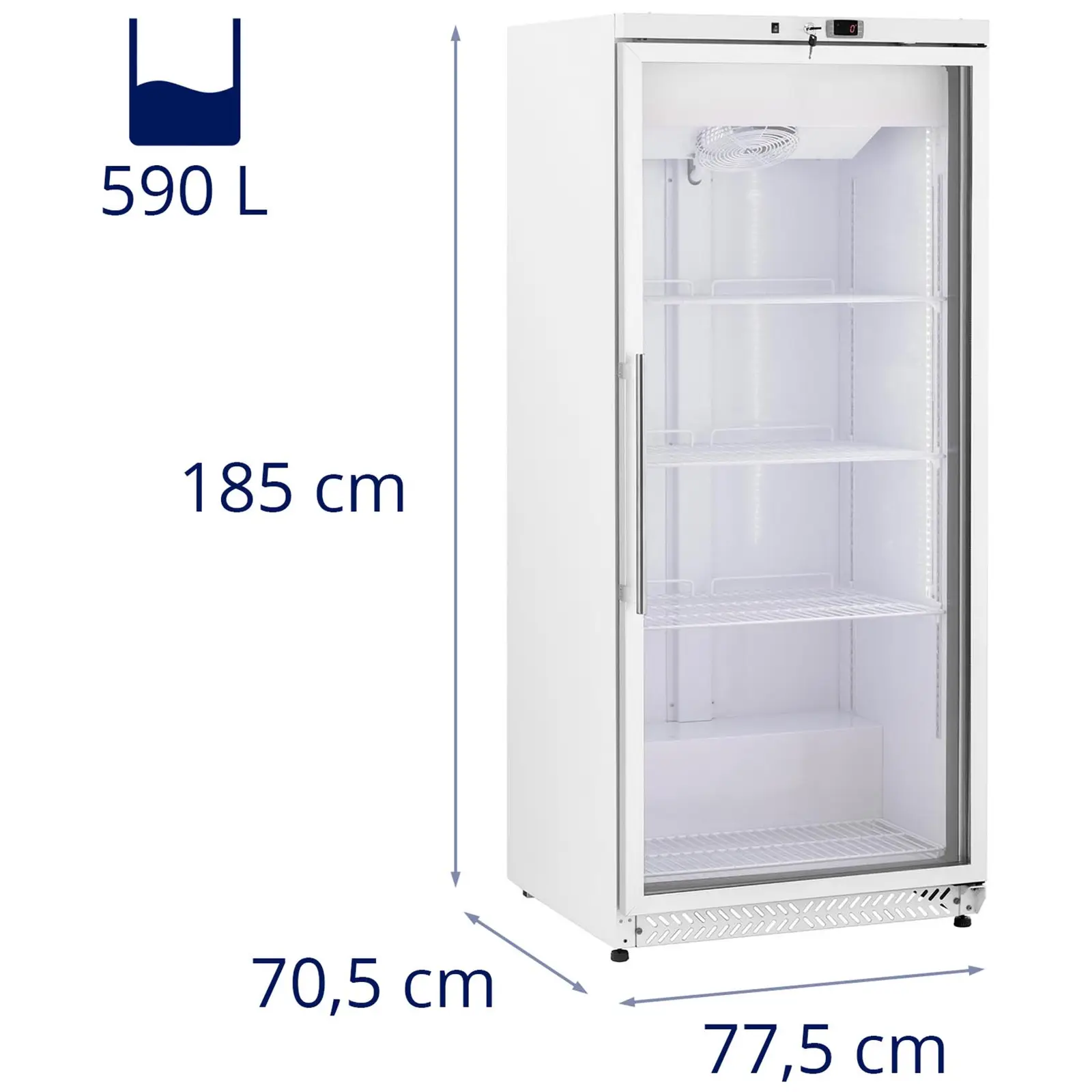 Frigorifero professionale - 590 L - Royal Catering - Con porta in vetro