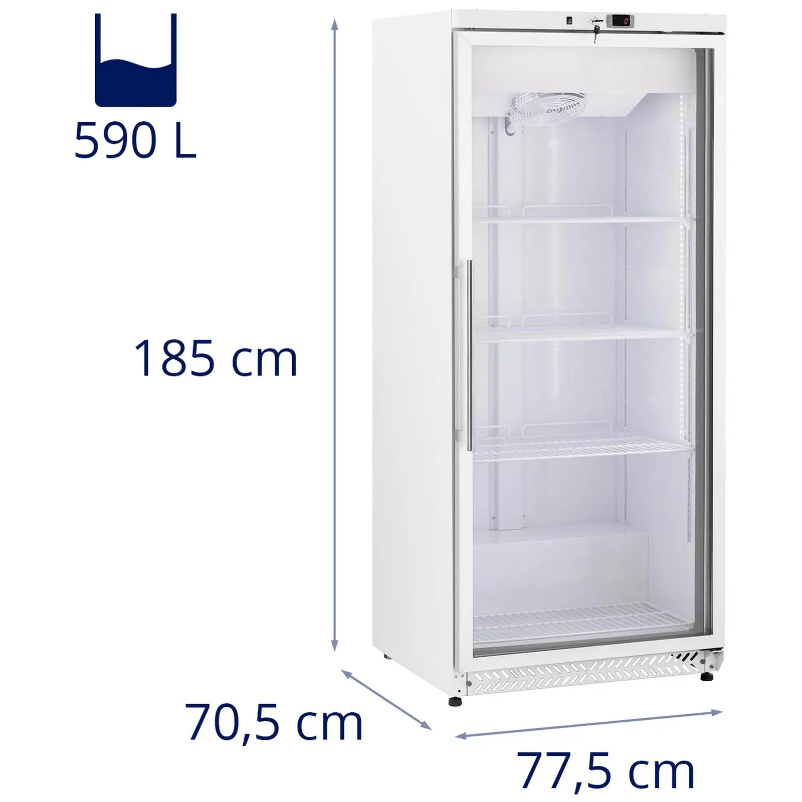 Refrigerator - 590 L - Royal Catering - with glass door