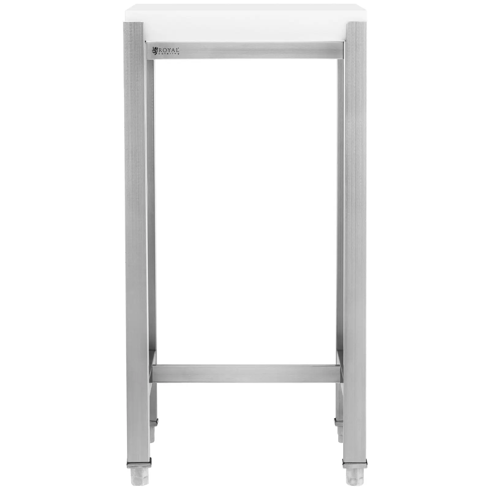 Billot boucherie - 40 x 40 cm - Royal Catering - Hauteur de travail : 80 cm (Matériau(x): Acier inoxydable)