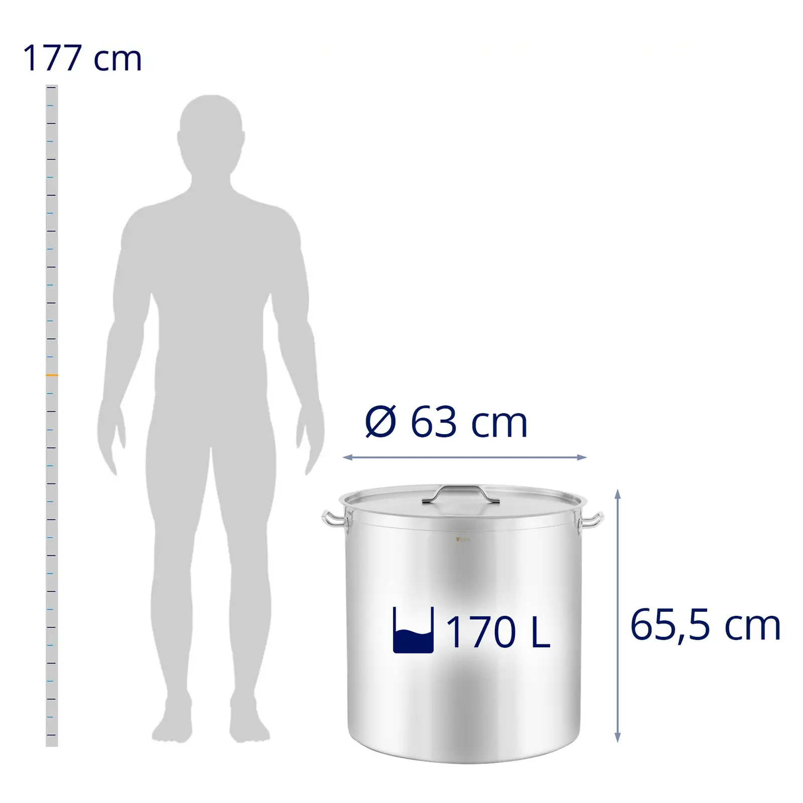 Indukční hrnec - 170 l - Ø 60 cm - Royal Catering (Vnitřní průměr: 600 mm)