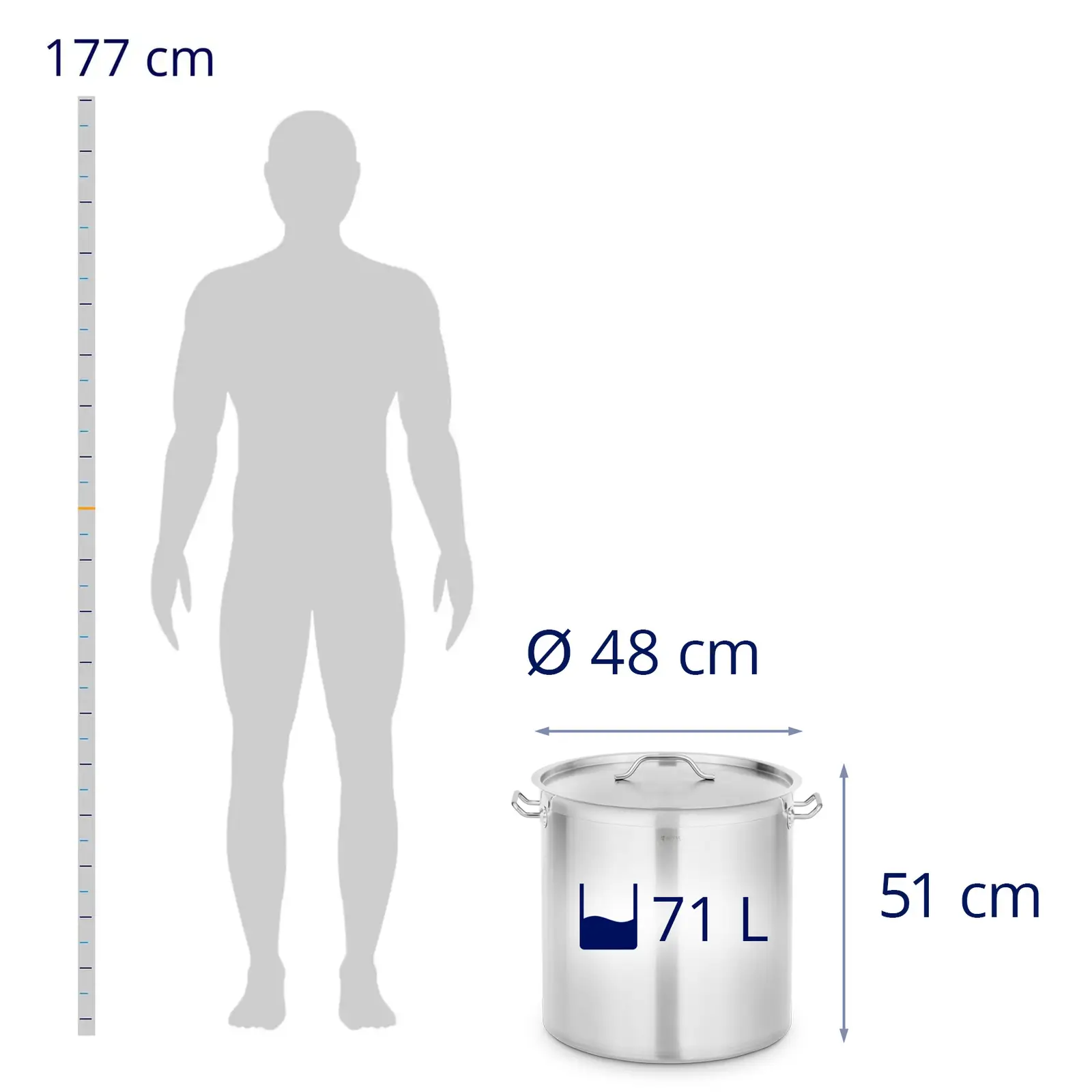 Indukční hrnec - 71 l - Ø 45 cm - Royal Catering (Vnitřní průměr: 450 mm)