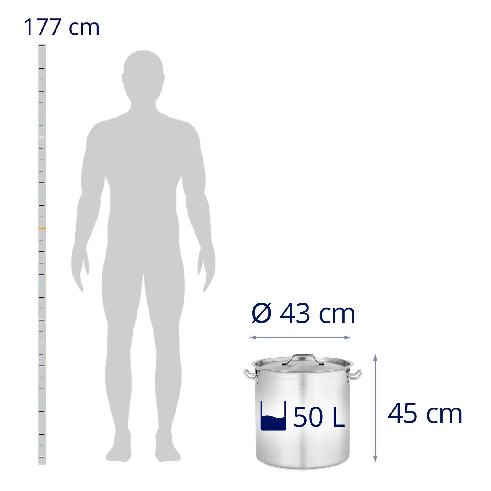 Indukční hrnec - 50 l - Ø 40 cm - Royal Catering (Vnitřní průměr: 400 mm)