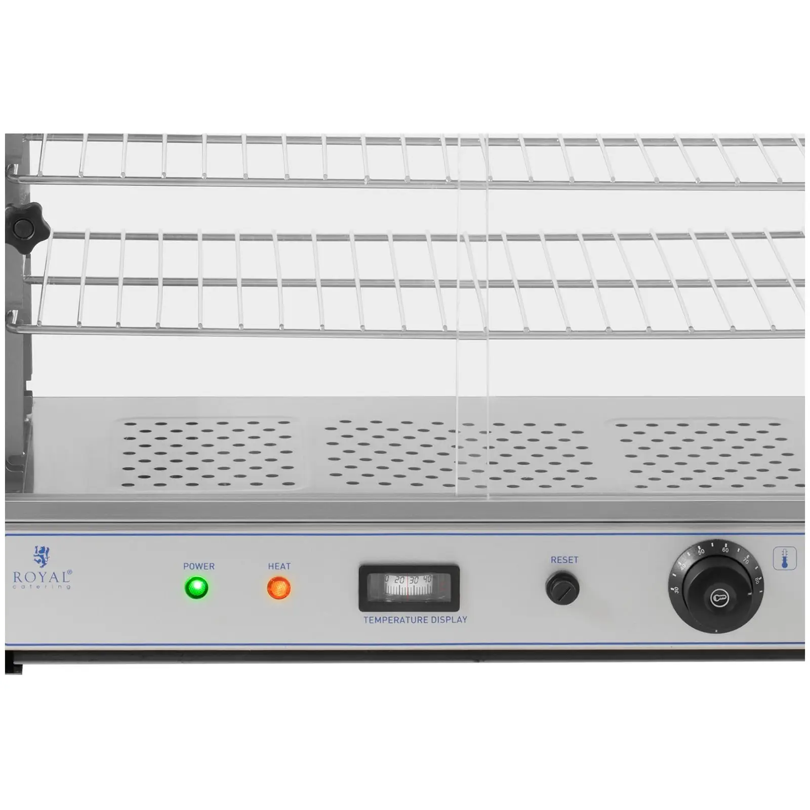 Ohřevná vitrína - 54 cm - Royal Catering - 1,000 W - 3 úložné mřížky (Osvětlení: Ne)