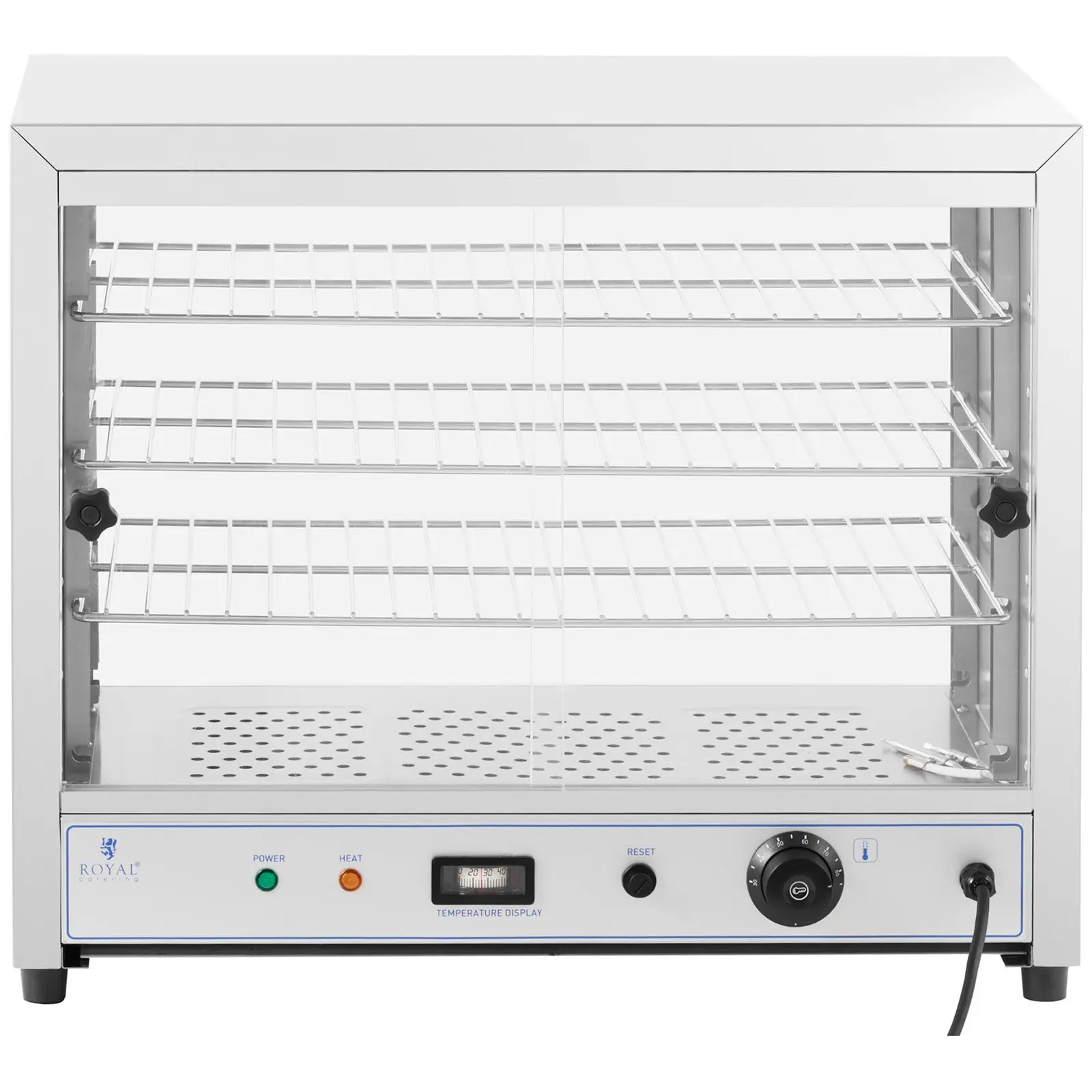 Ohřevná vitrína - 54 cm - Royal Catering - 1,000 W - 3 úložné mřížky (Ovládání teploty: Ano)