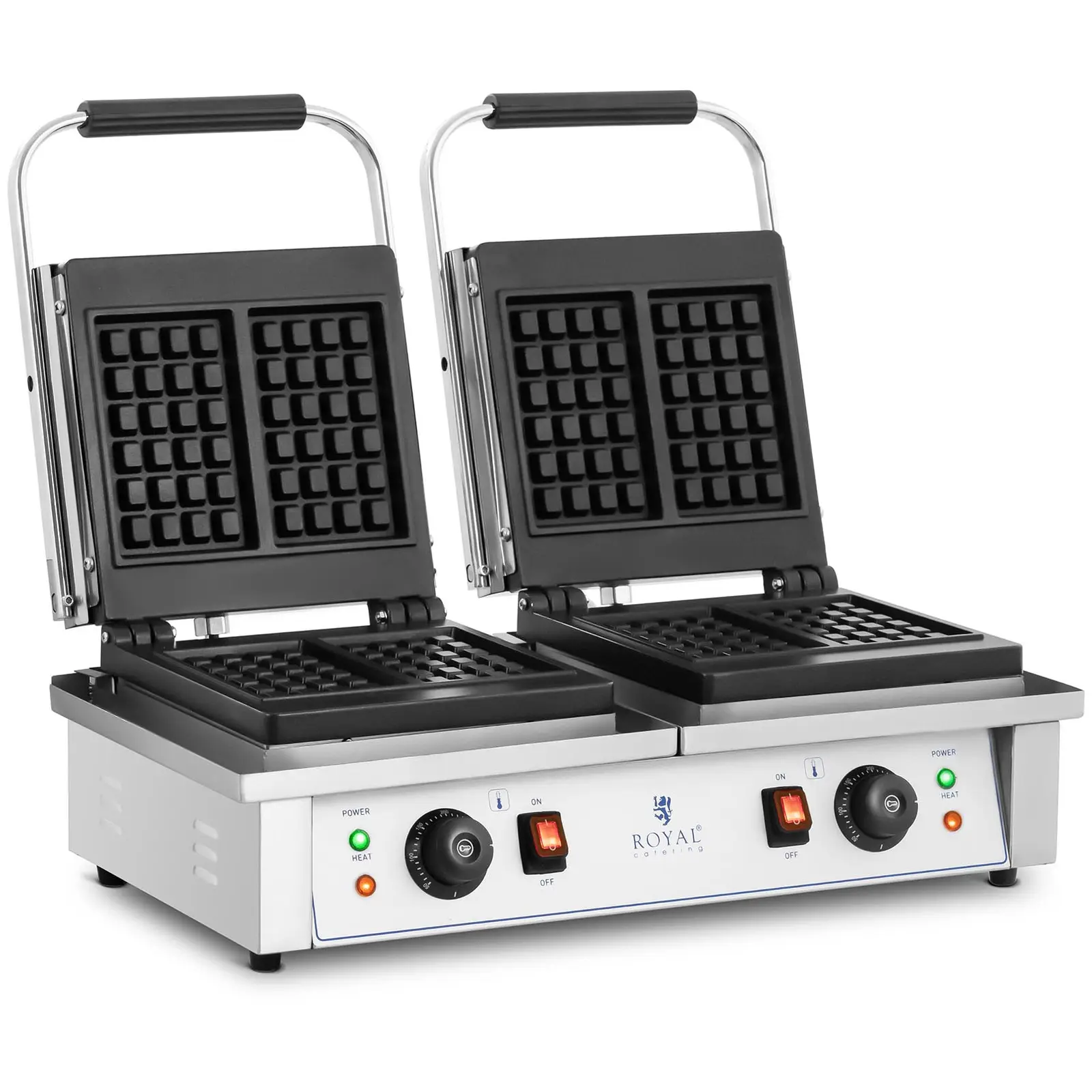 B-Ware Doppel-Waffeleisen - belgische Waffeln - Royal Catering - 2 x 2,000 W