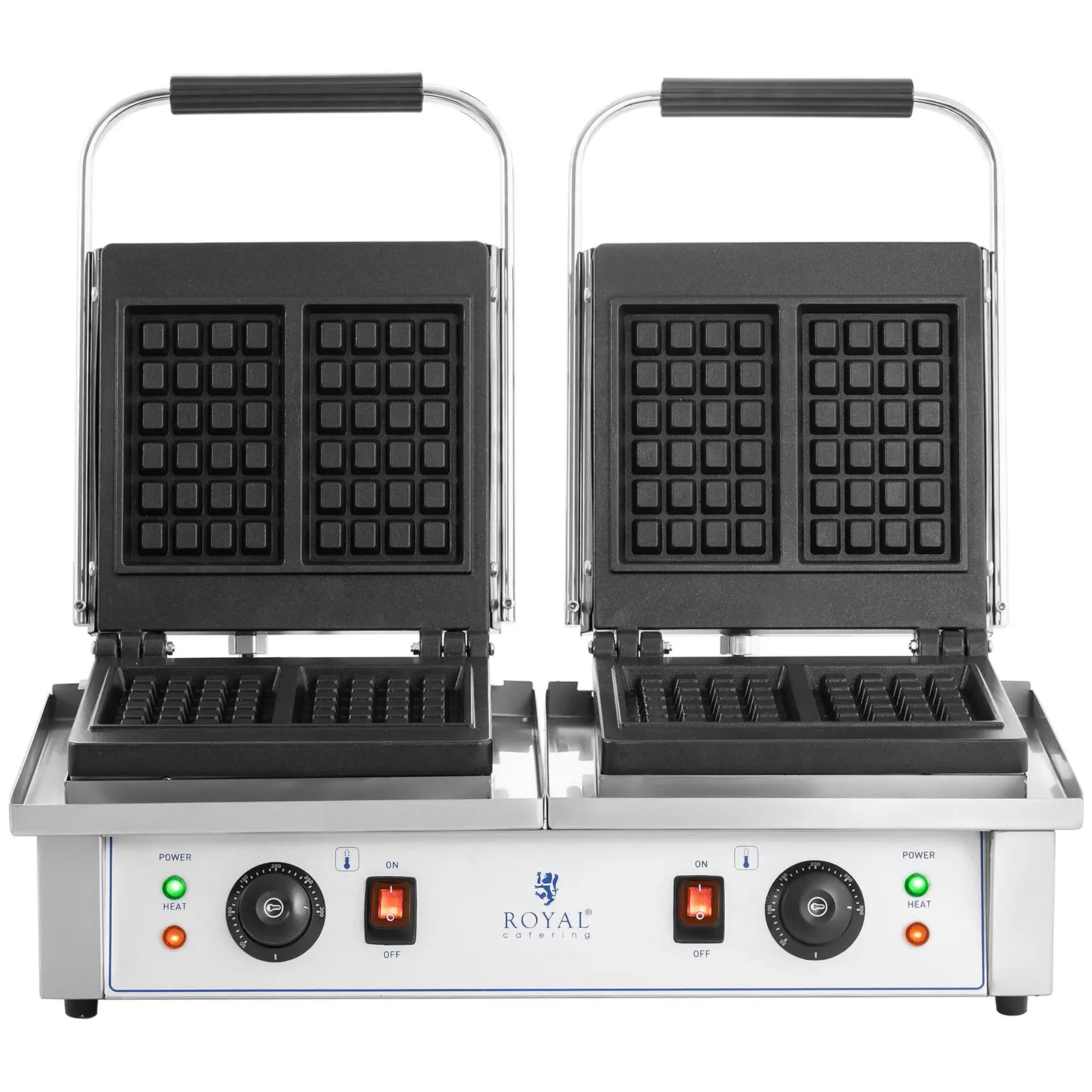 Vafľovač – dvojitý - belgické vafle – Royal Catering – 2 x 2,000 W