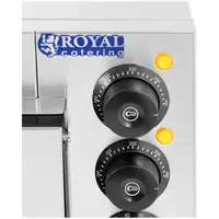 Horno para pizza - 2 cámaras - Royal Catering - Arcilla refractaria - 3,000 W - 2 x Ø 36 cm